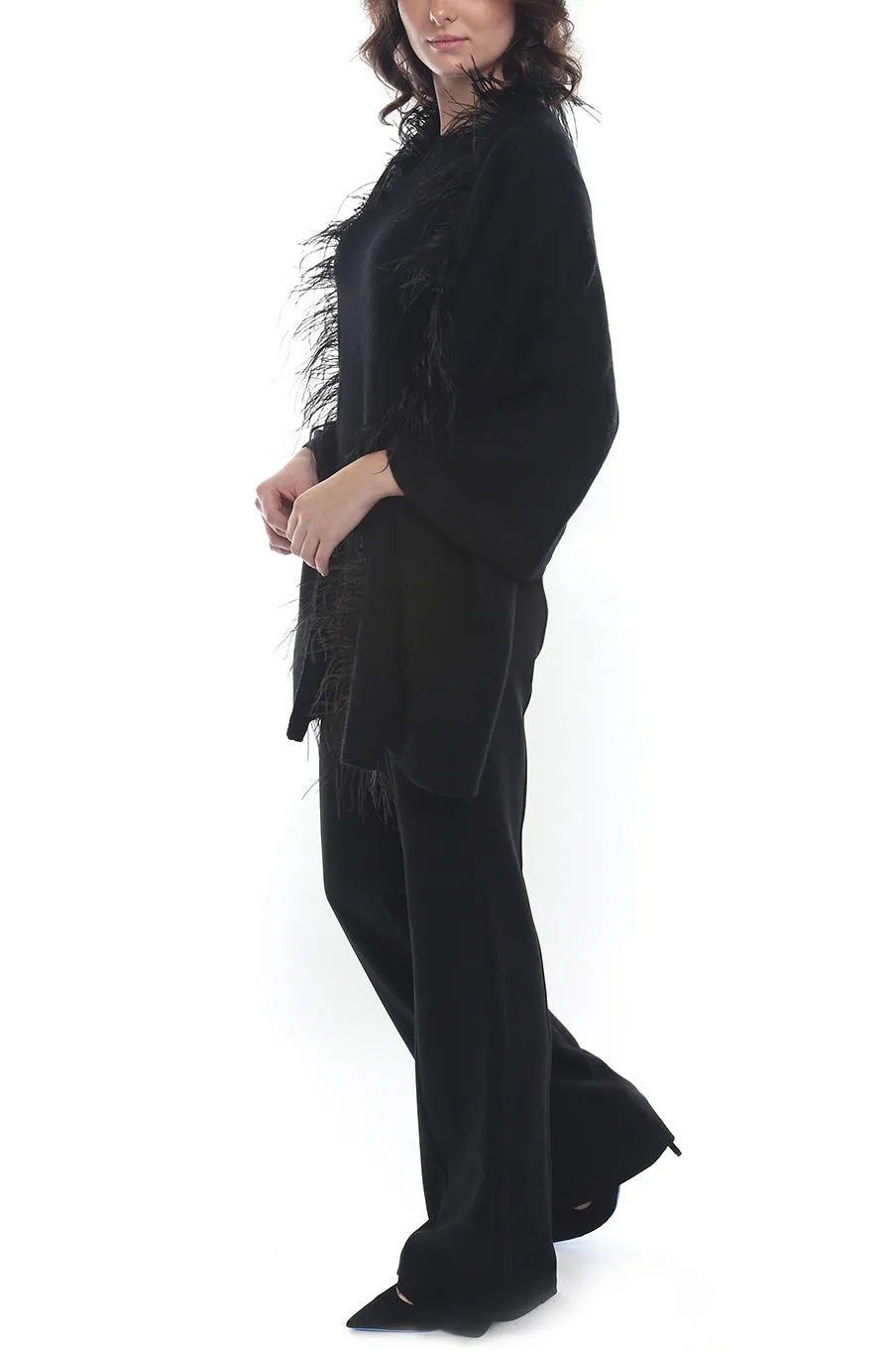 Cashmere Blend Ostrich Feather Shawl sold by In Cashmere product image thumbnail 2