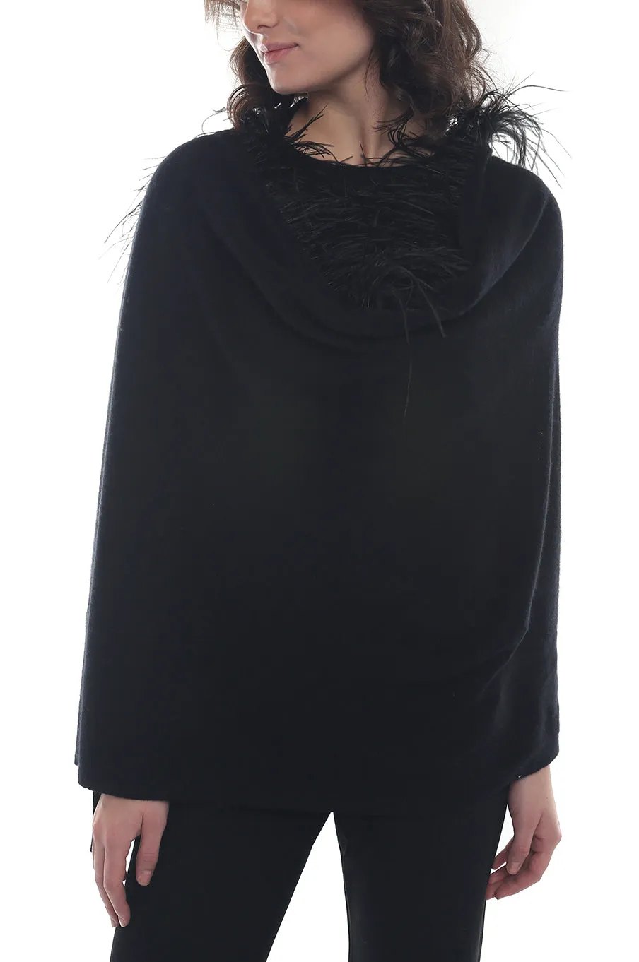 Cashmere Blend Ostrich Feather Shawl sold by In Cashmere product image thumbnail 3
