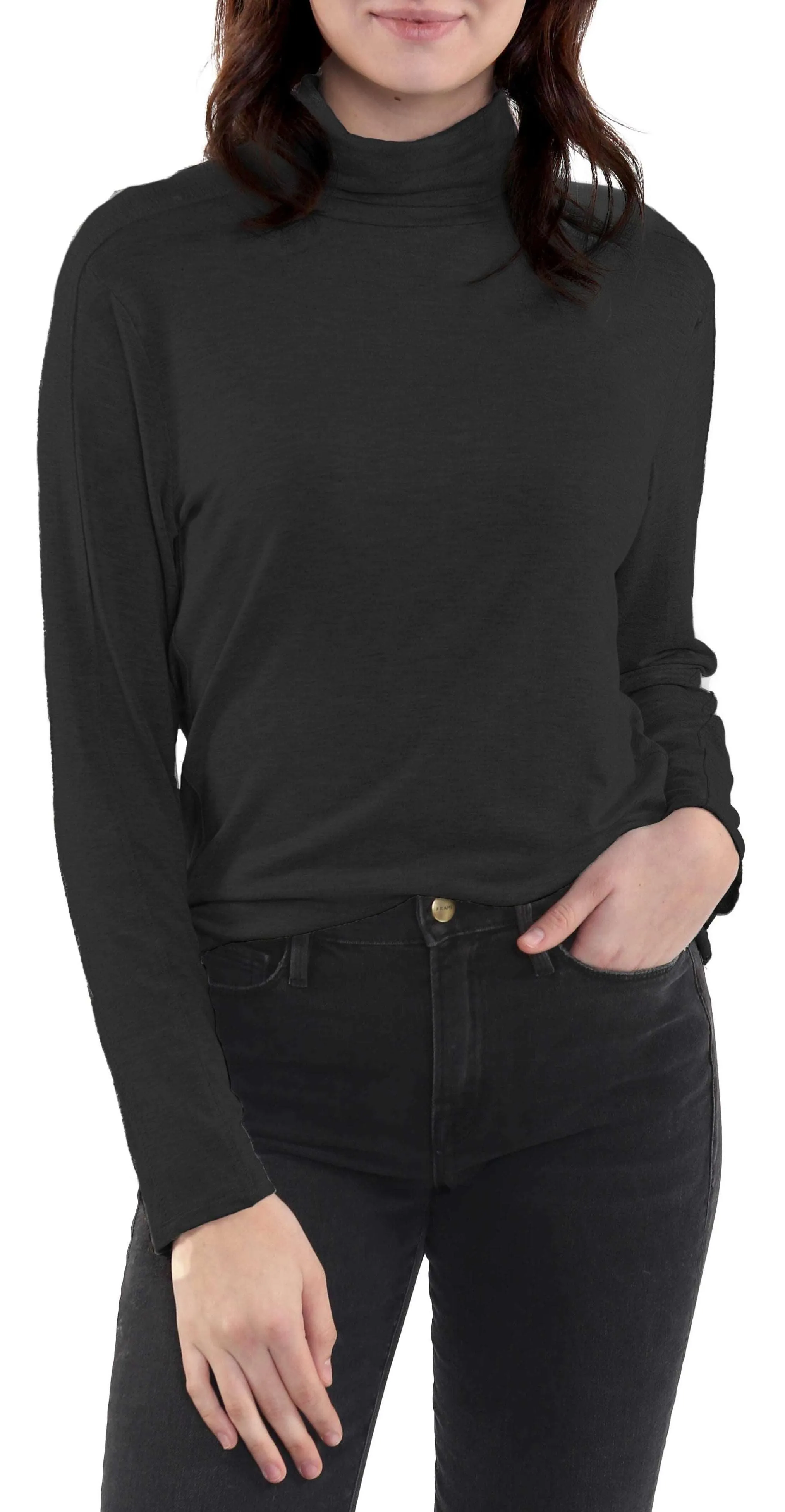 Long Sleeve Fine Knit Turtleneck sold by In Cashmere product image thumbnail 5