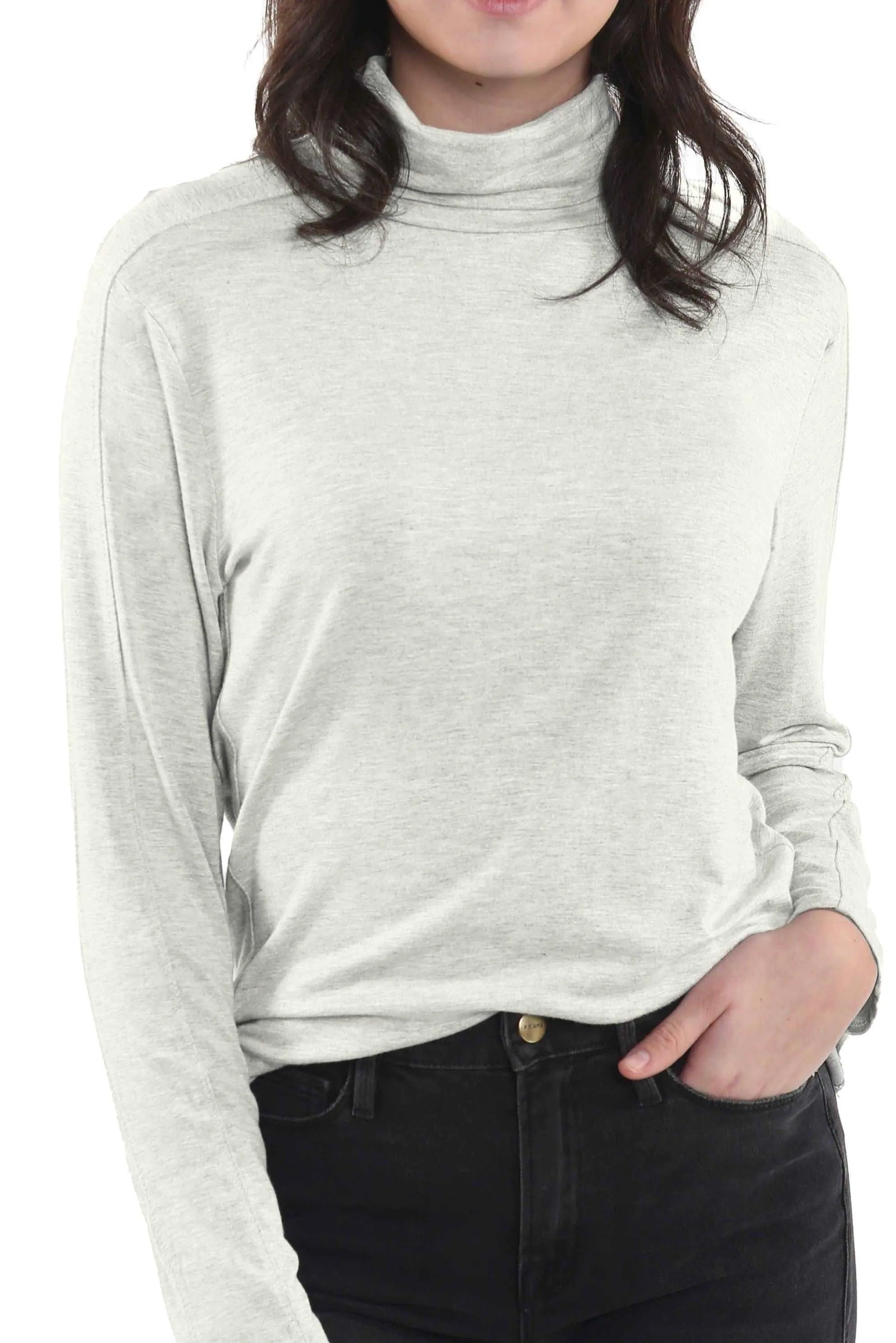 Long Sleeve Fine Knit Turtleneck sold by In Cashmere product image thumbnail 4