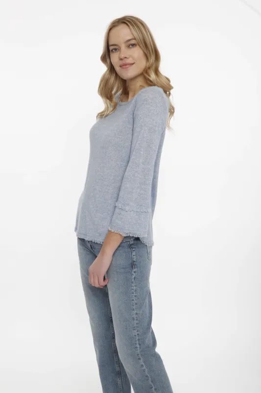 Sweater with Fringe Detail made by In Cashmere