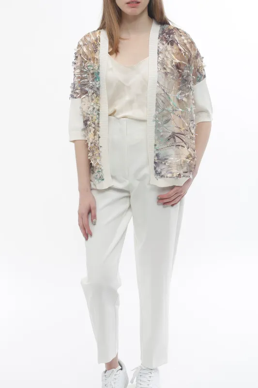 Knit Combo Floral Cardi made by In Cashmere