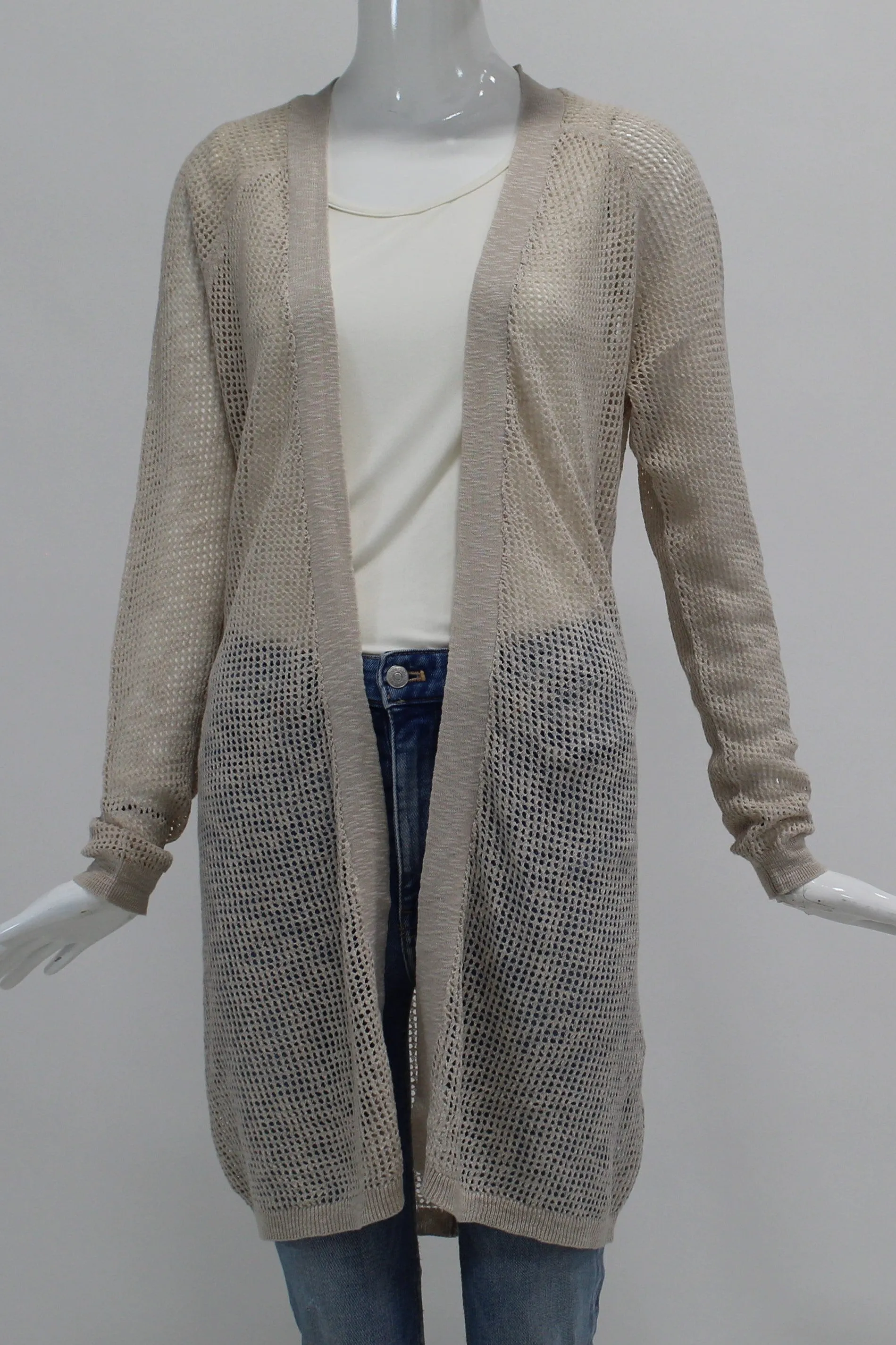 Mesh Raglan Open Cardigan sold by In Cashmere product image thumbnail 3