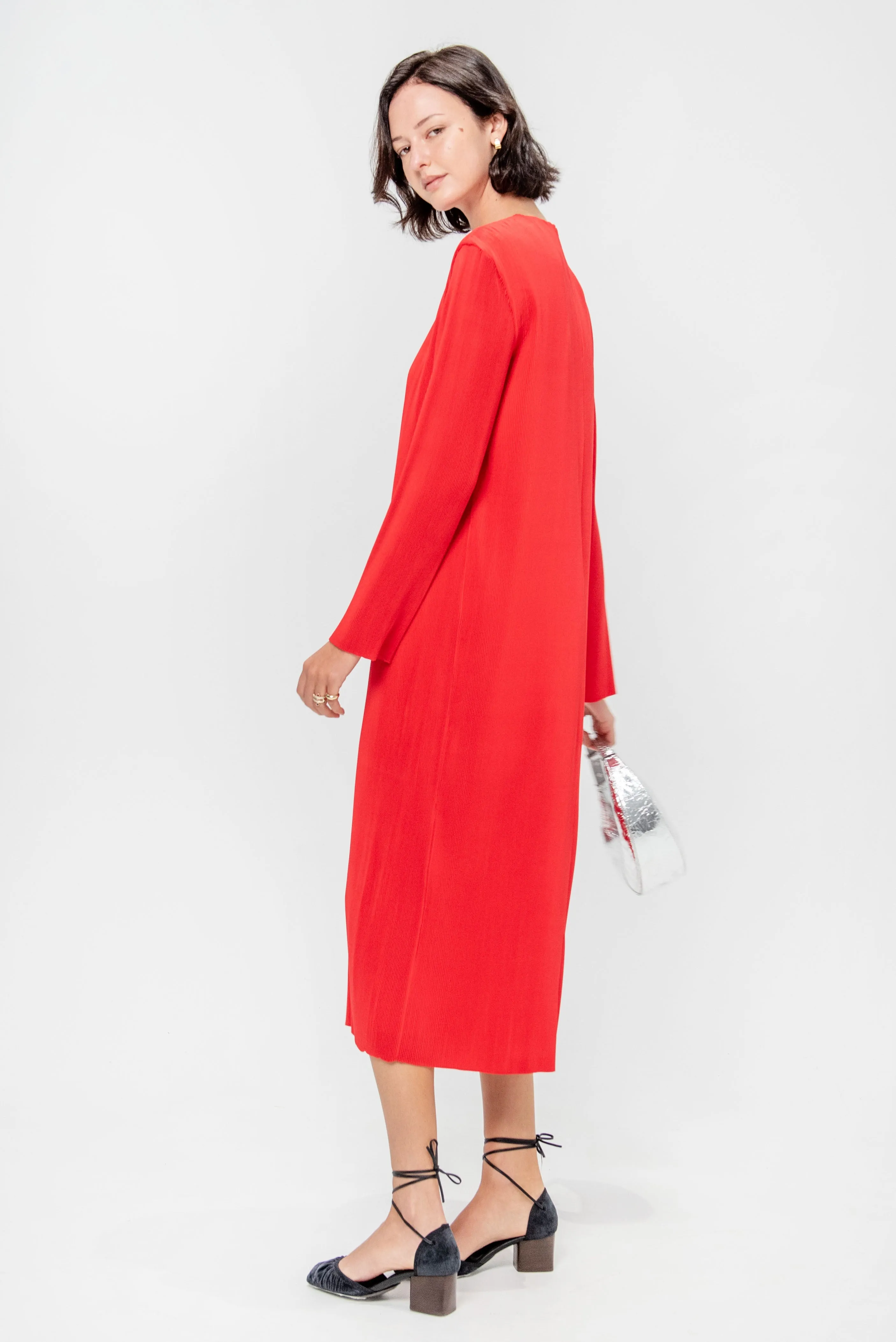 Plissé Midi Dress, Red sold by Kick Pleat product image thumbnail 5