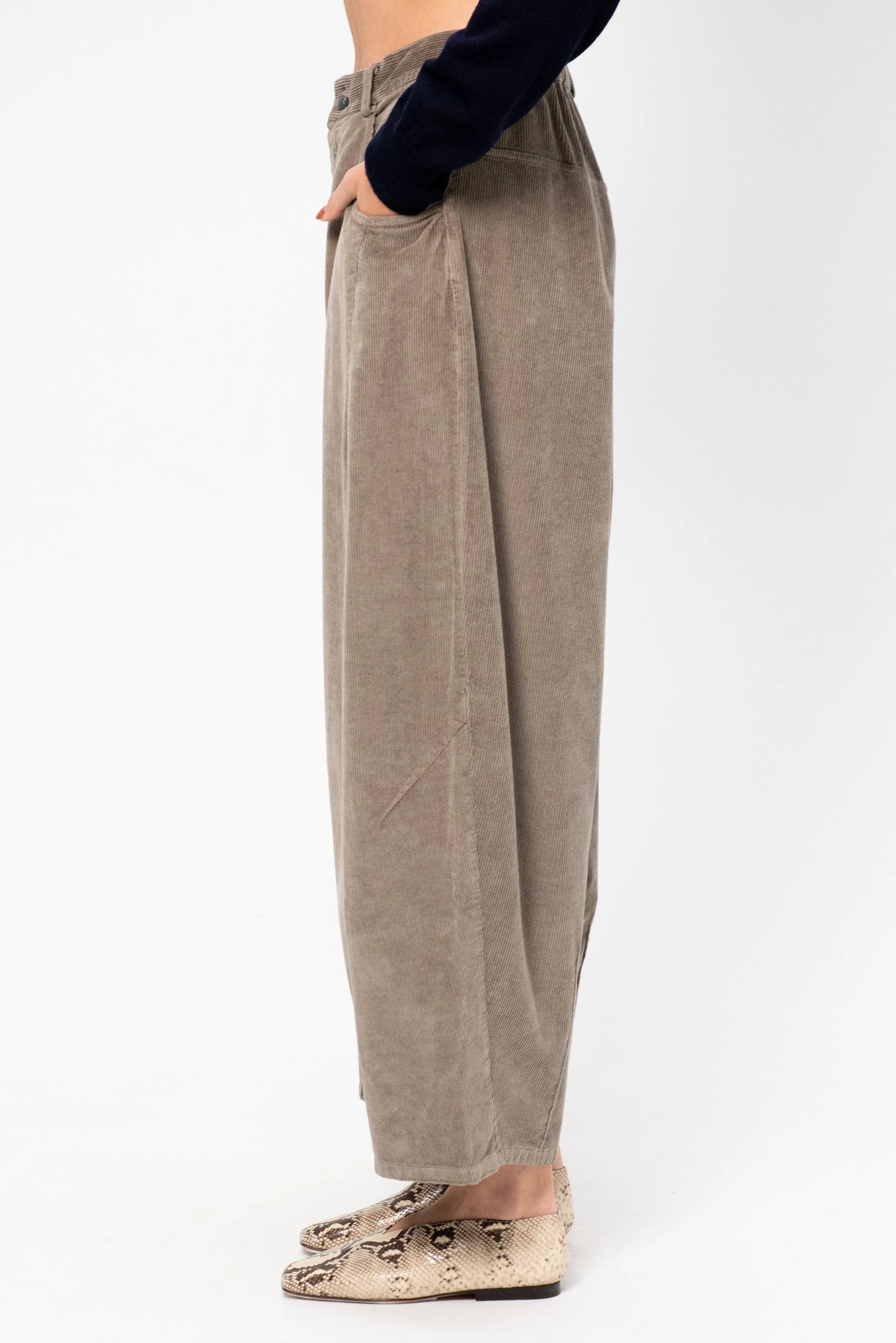 Corduroy Baggy Pants, Cobblestone sold by Kick Pleat product image thumbnail 3