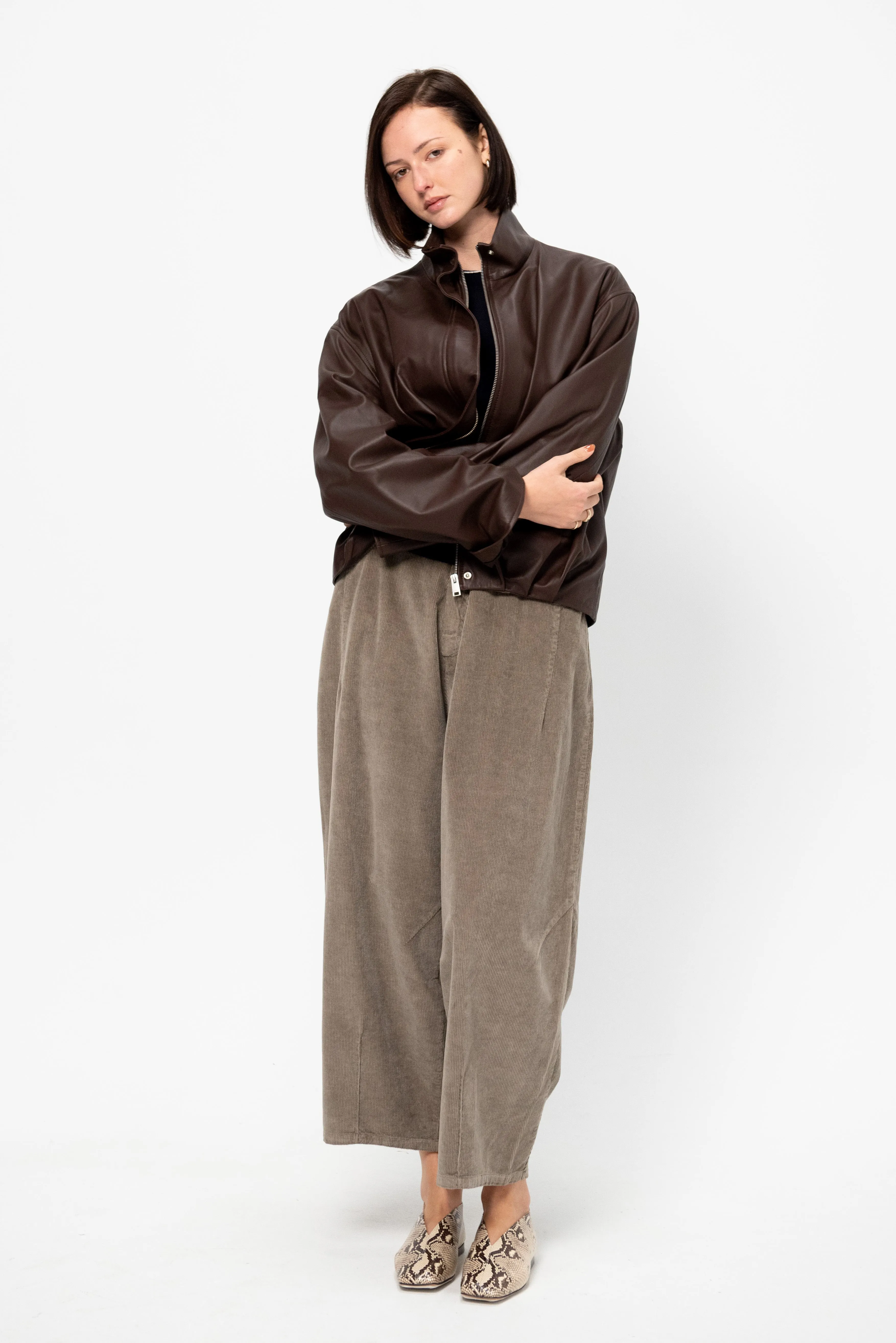 Corduroy Baggy Pants, Cobblestone sold by Kick Pleat product image thumbnail 5