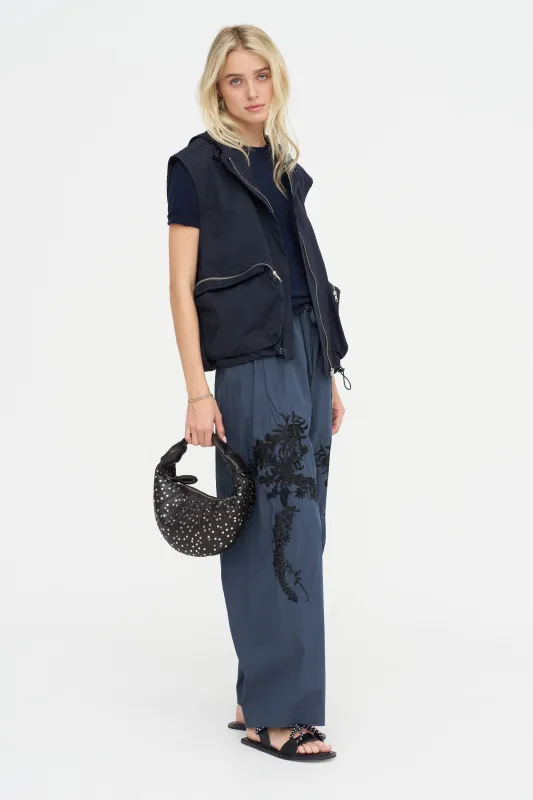 Embroidered Trouser, Blue made by P.A.R.O.S.H.