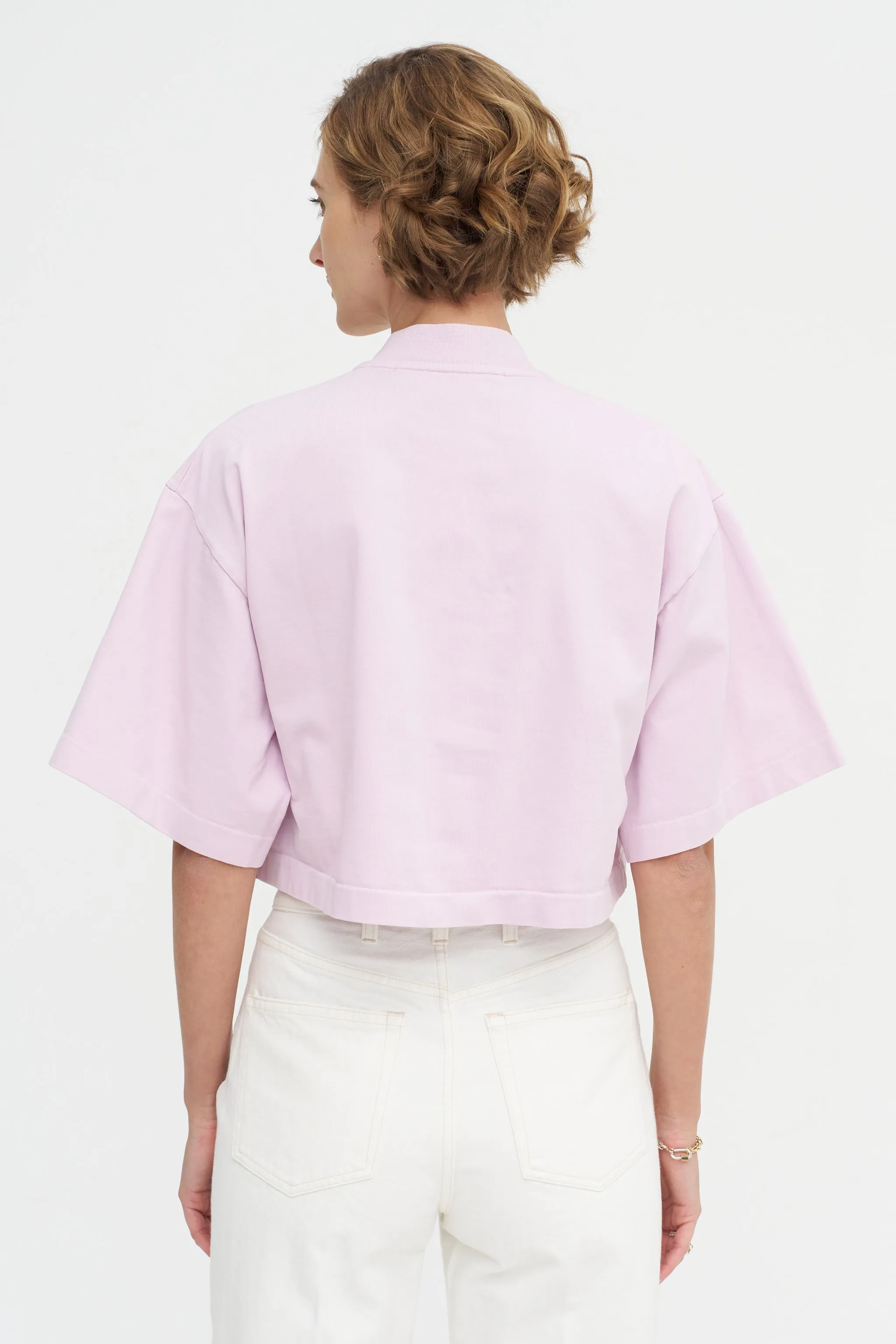 The Nessa Top, Blush Pink Acid Wash sold by Kick Pleat product image thumbnail 4
