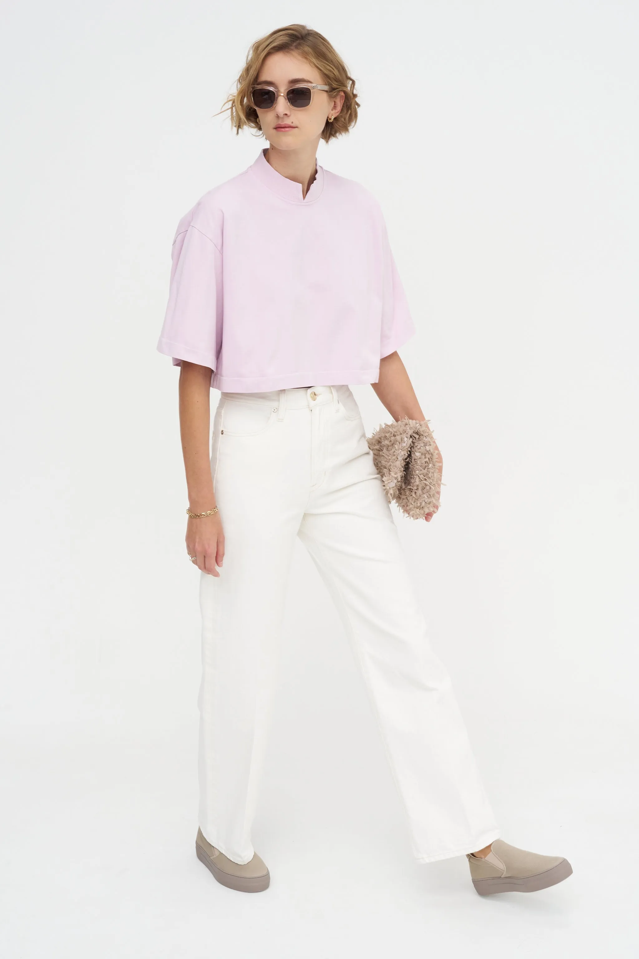 The Nessa Top, Blush Pink Acid Wash sold by Kick Pleat product image thumbnail 5