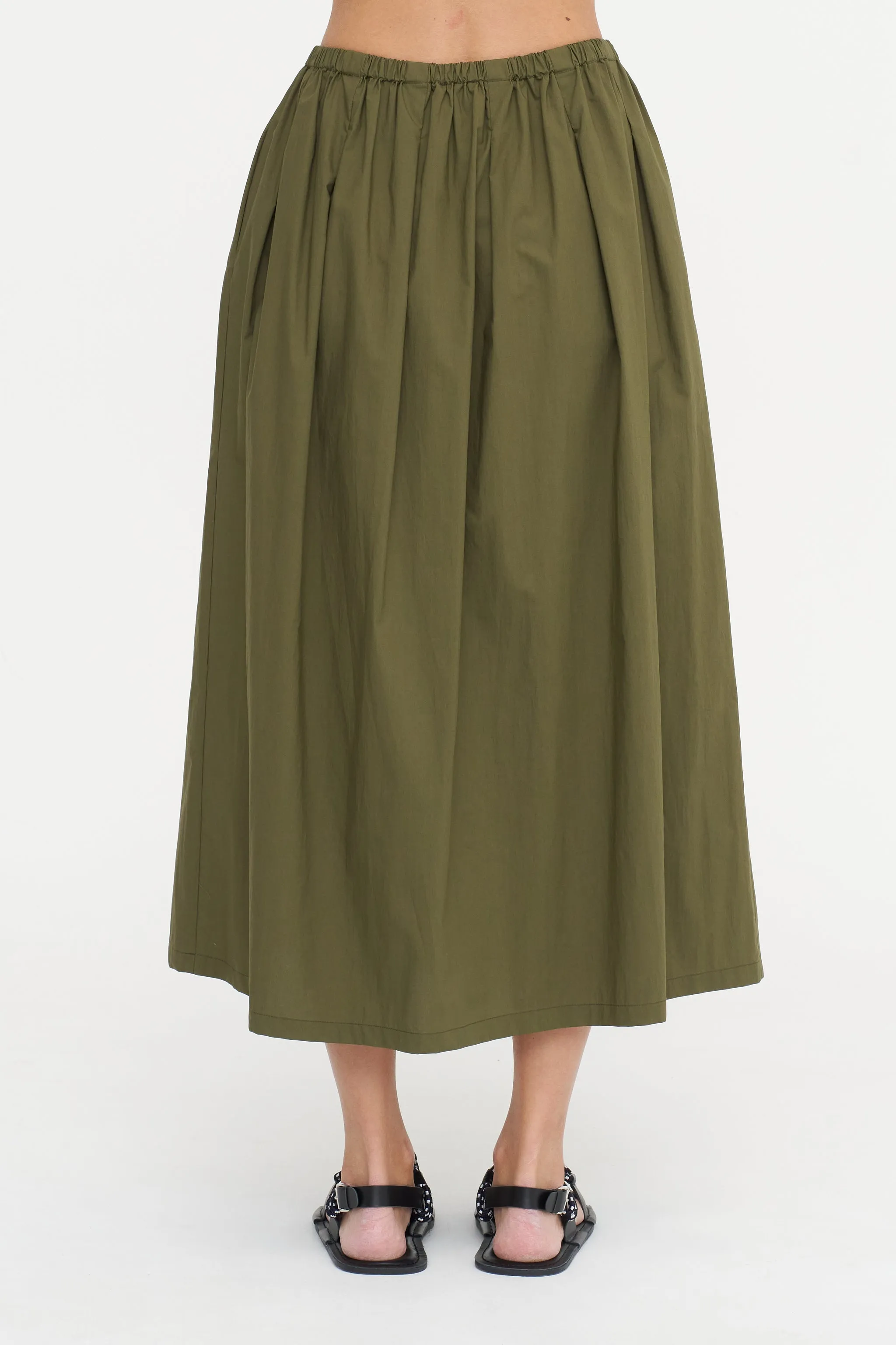 Poplin Skirt, Dark Olive sold by Kick Pleat product image thumbnail 4