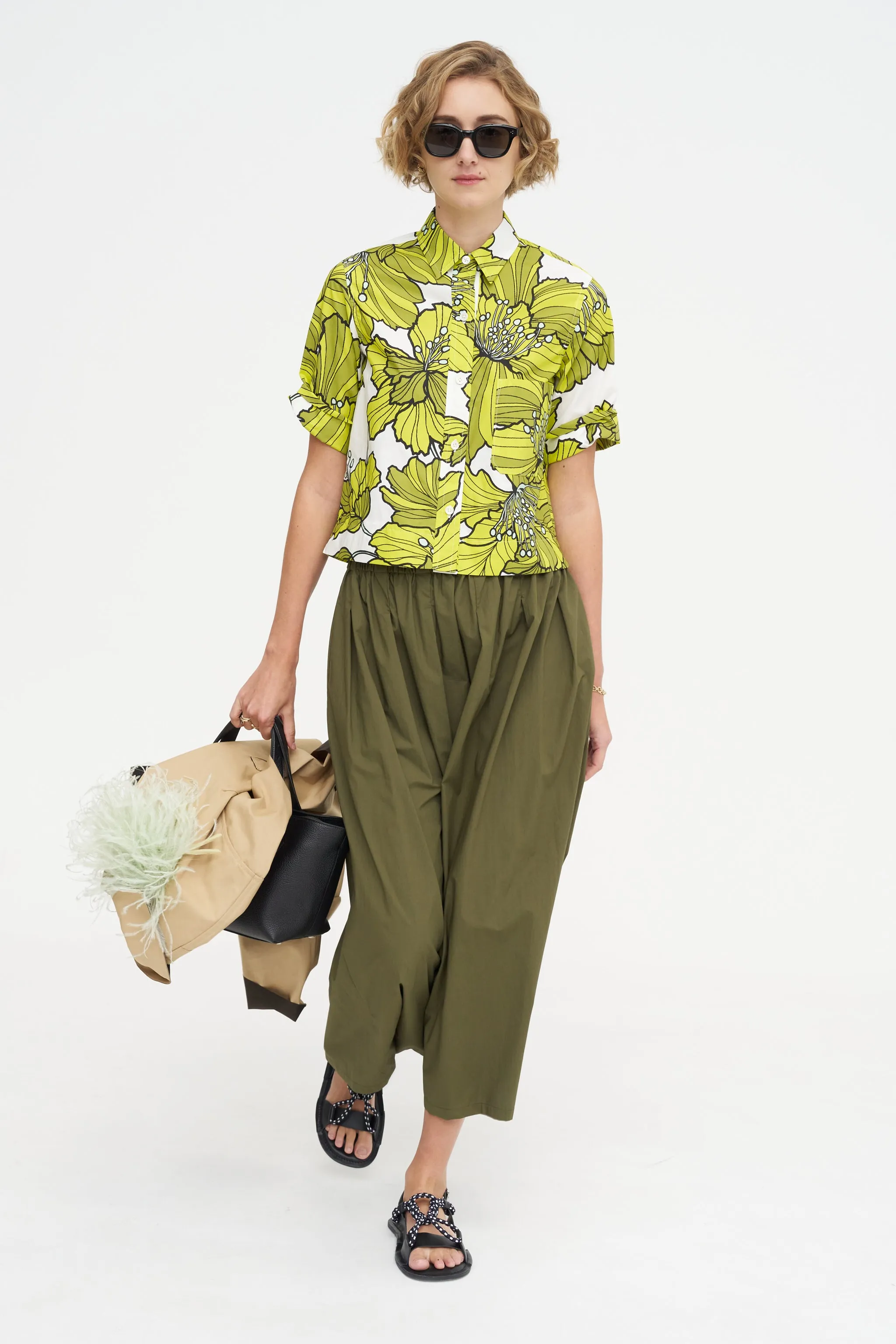 Poplin Skirt, Dark Olive sold by Kick Pleat product image thumbnail 5