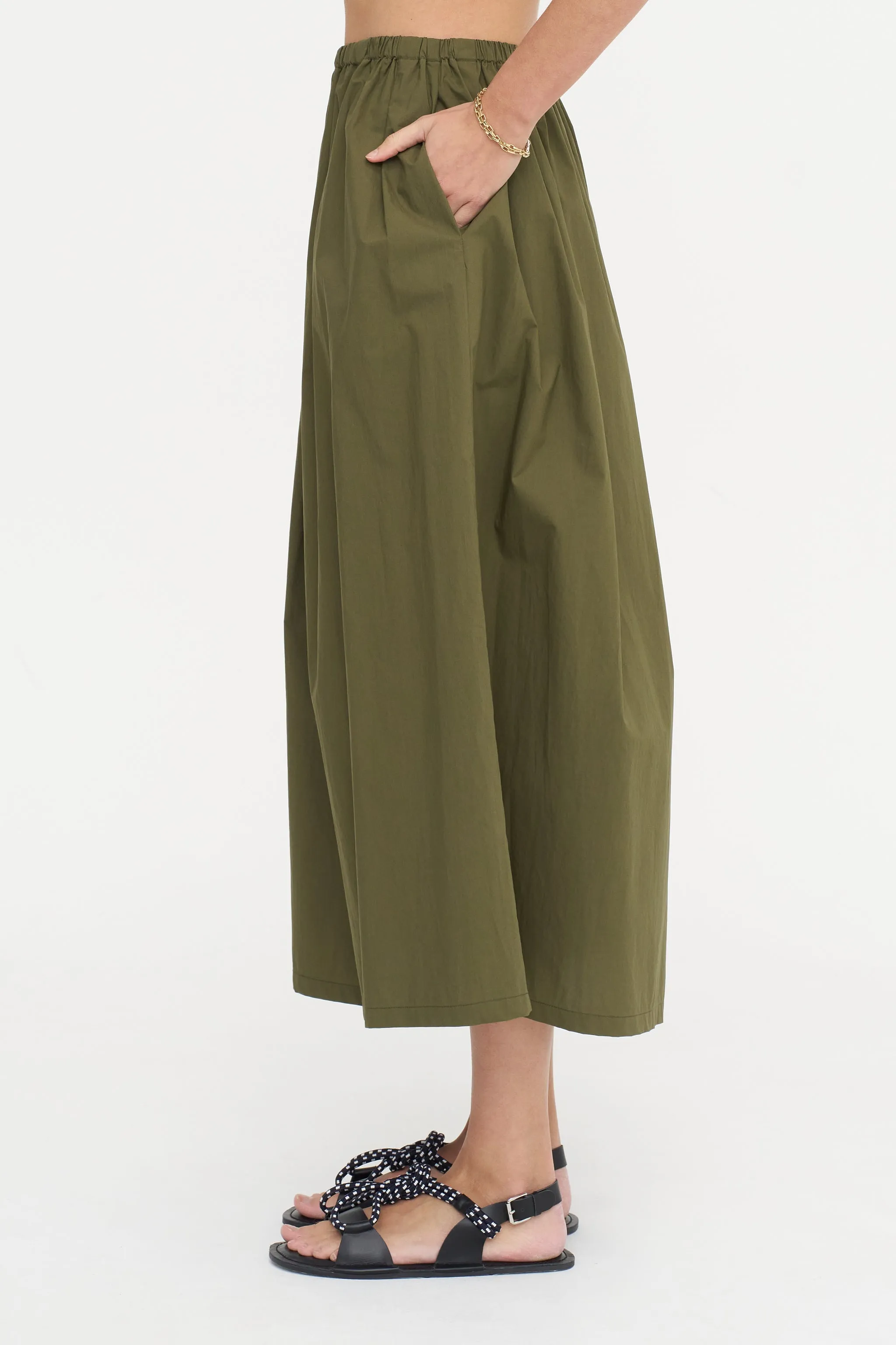 Poplin Skirt, Dark Olive sold by Kick Pleat product image thumbnail 3