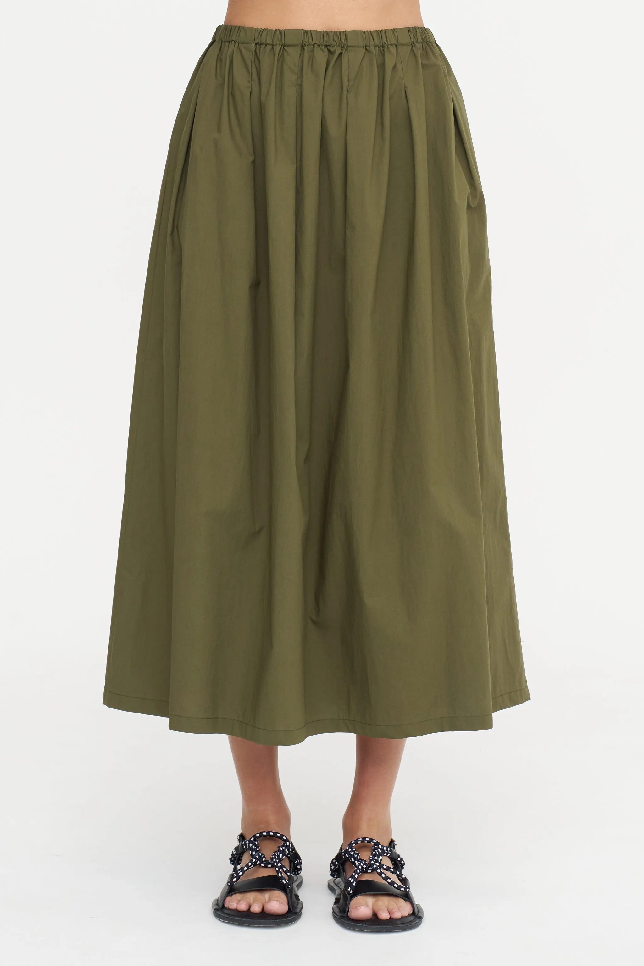 Poplin Skirt, Dark Olive sold by Kick Pleat product image thumbnail 2