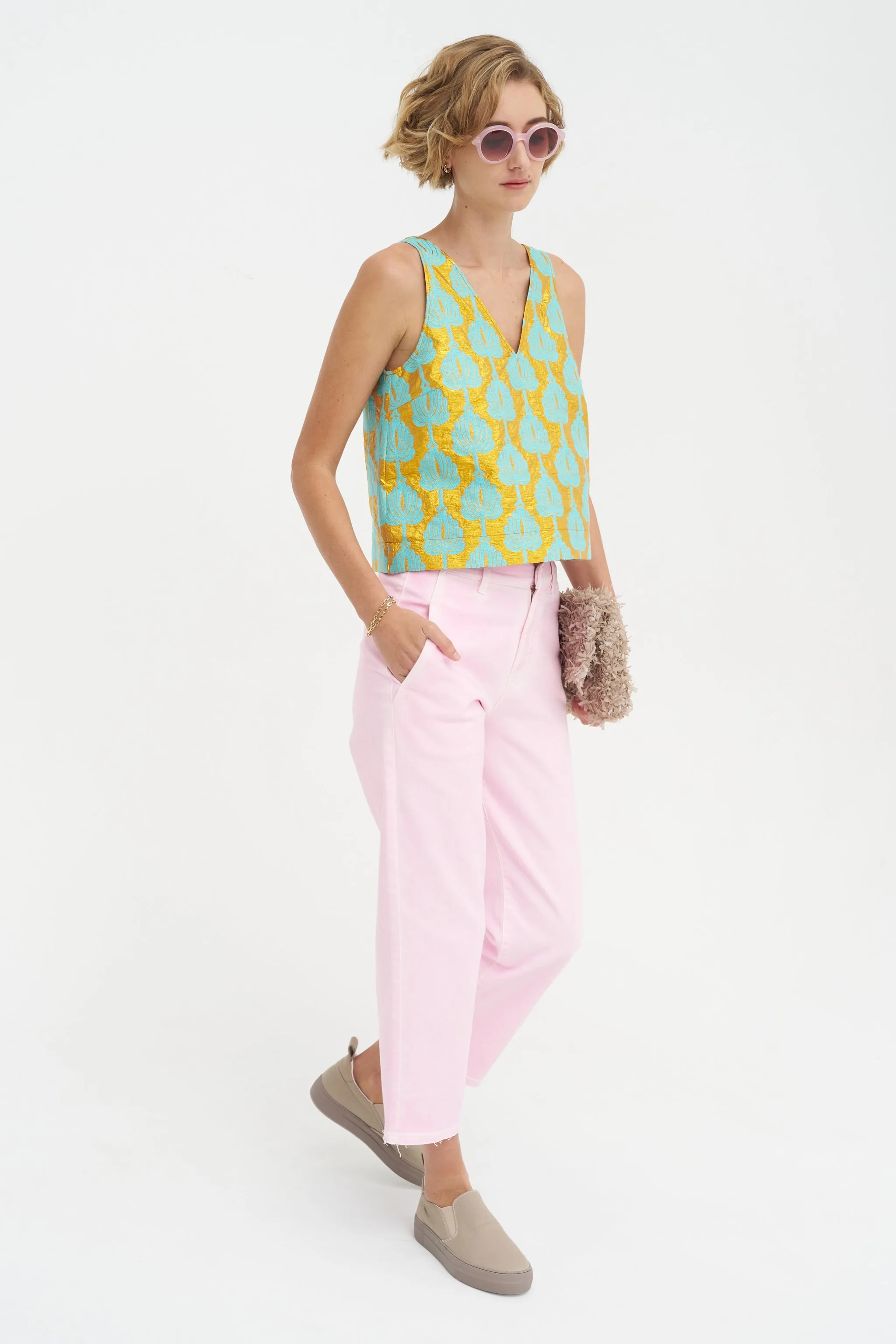 Denim Chinos, Fairy Floss sold by Kick Pleat