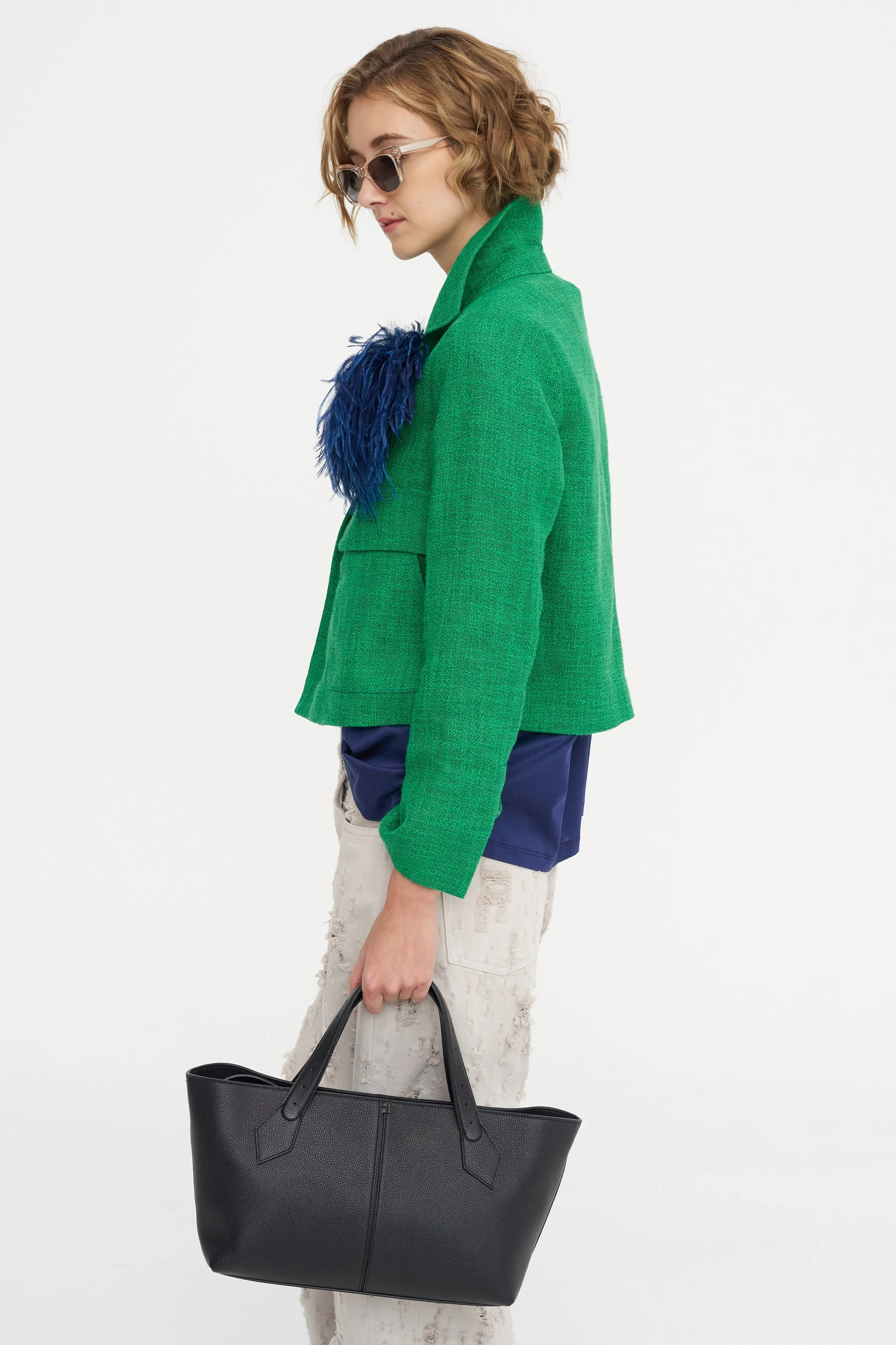 Hemp Tweed Jacket, Billard Green sold by Kick Pleat