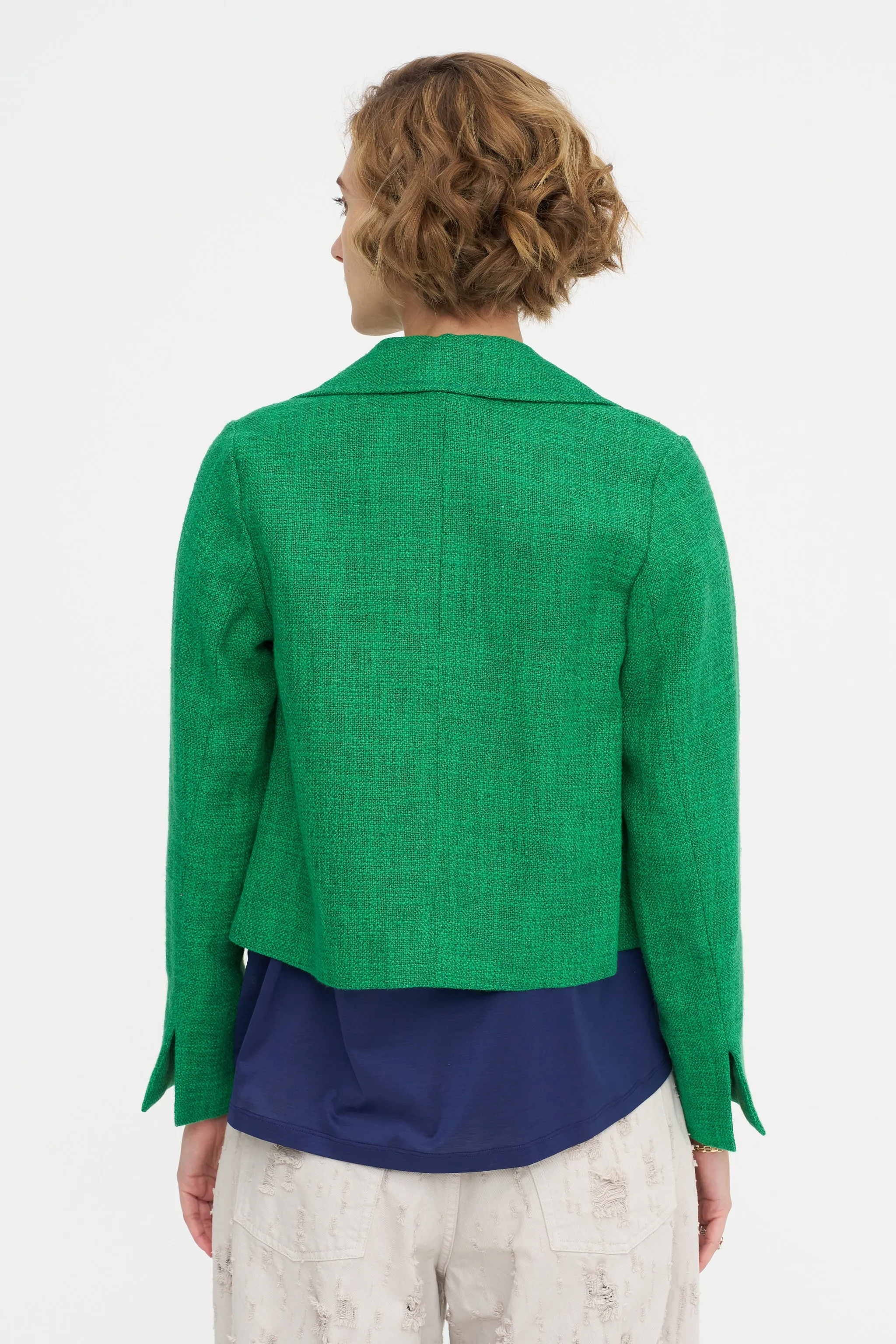 Hemp Tweed Jacket, Billard Green sold by Kick Pleat product image thumbnail 5