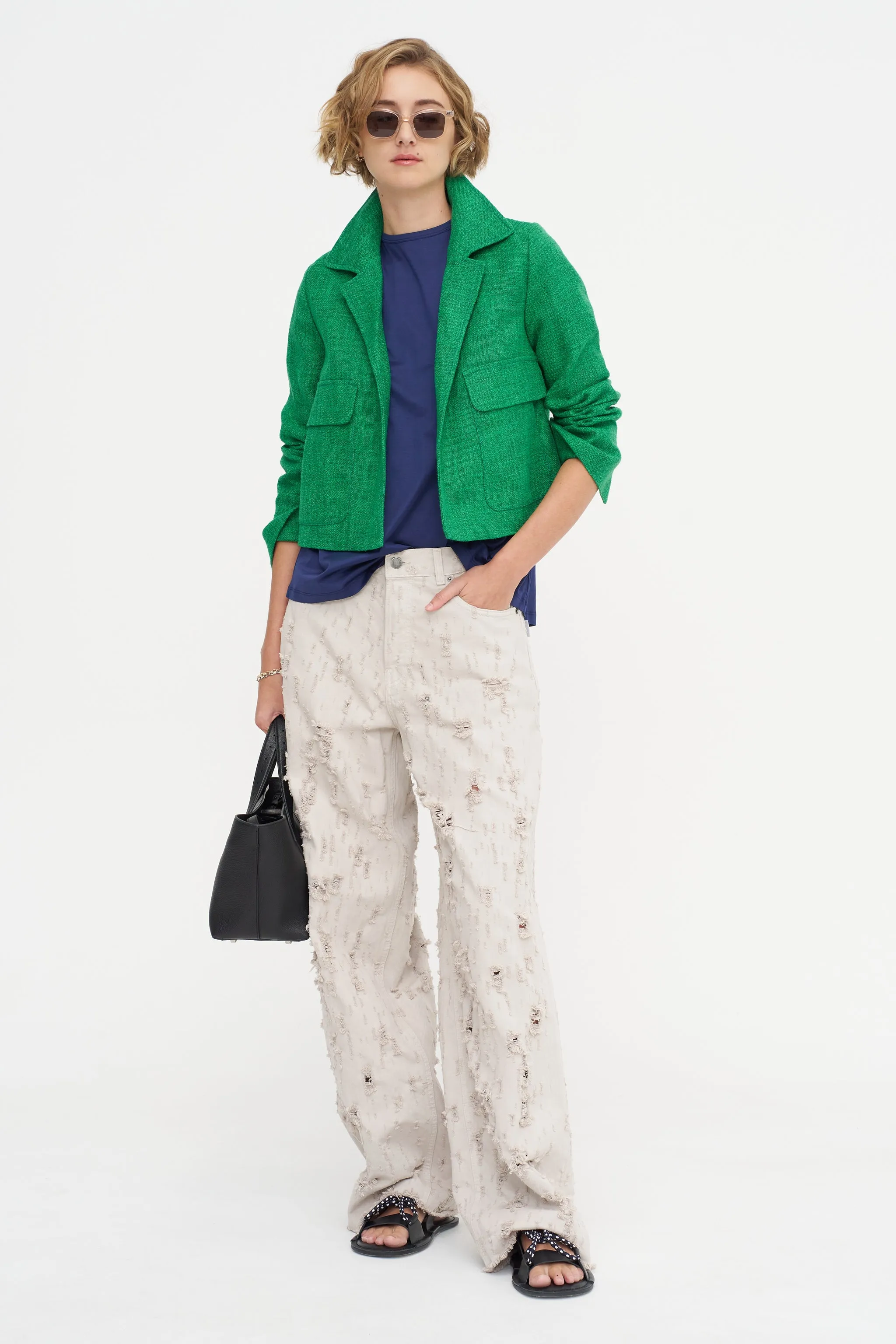 Hemp Tweed Jacket, Billard Green sold by Kick Pleat product image thumbnail 2