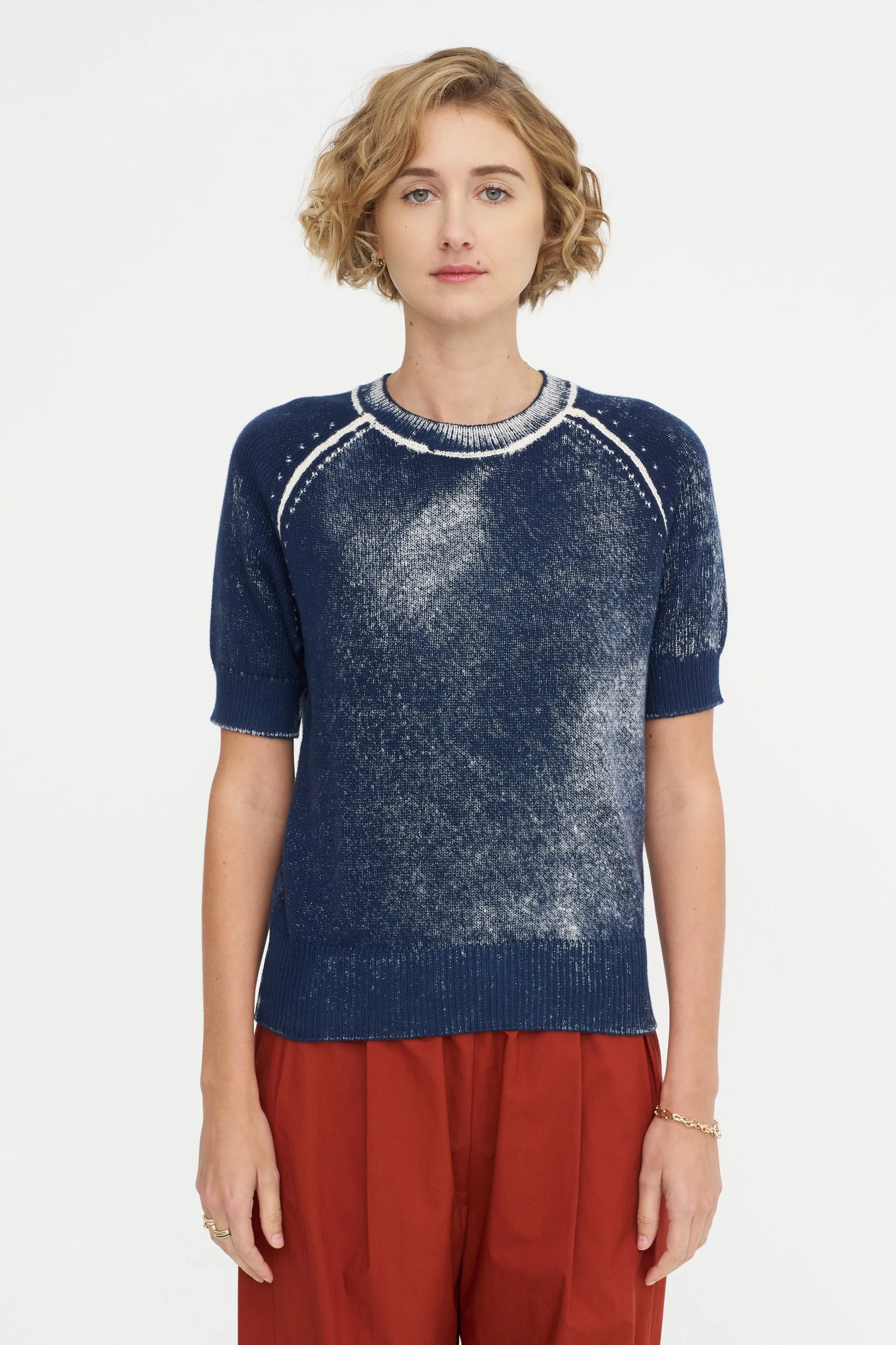 Short Sleeve Sweater, Marine sold by Kick Pleat product image thumbnail 3