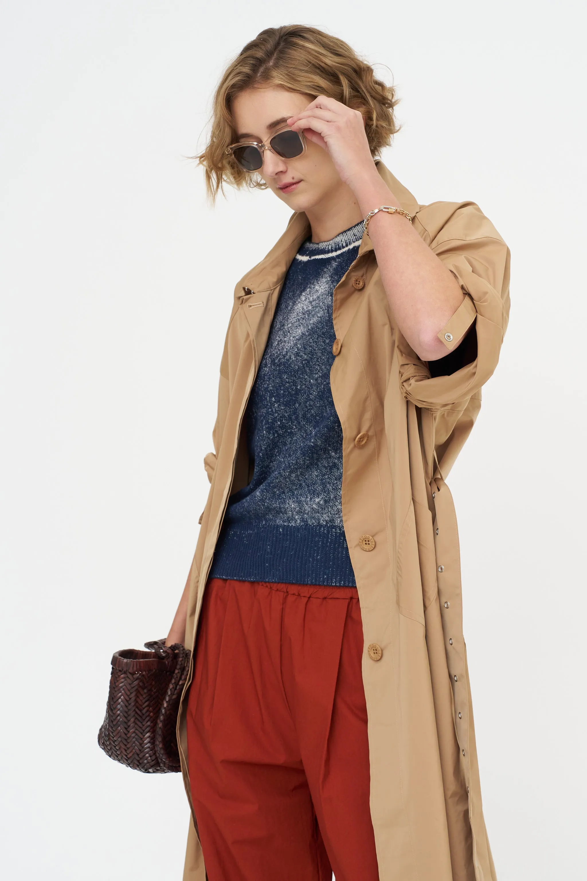 Short Sleeve Sweater, Marine sold by Kick Pleat