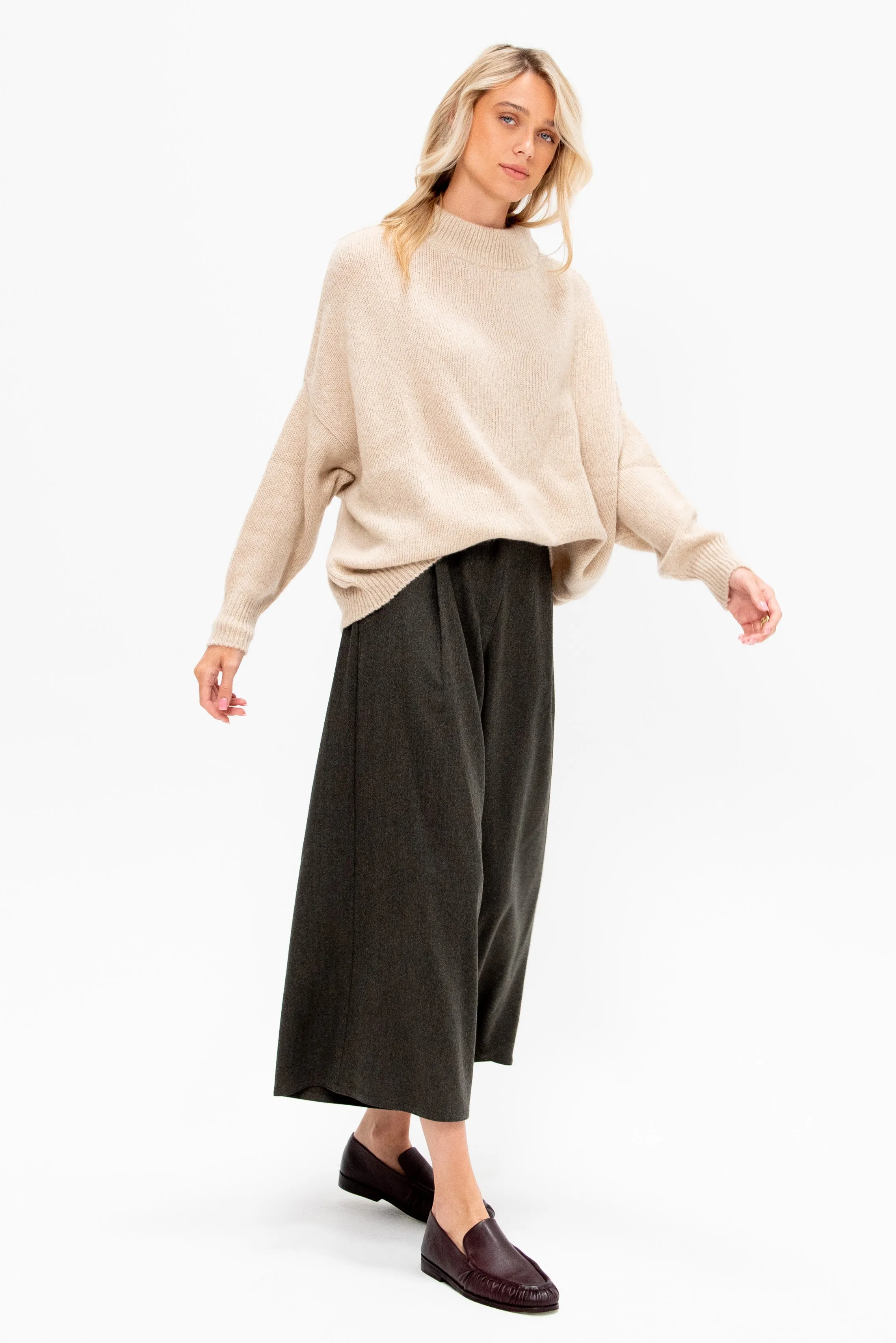 Crew Neck Kimono Sleeve Sweater sold by Kick Pleat