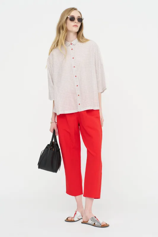Elastic Waist Pants, Pomegranate made by A Punto B