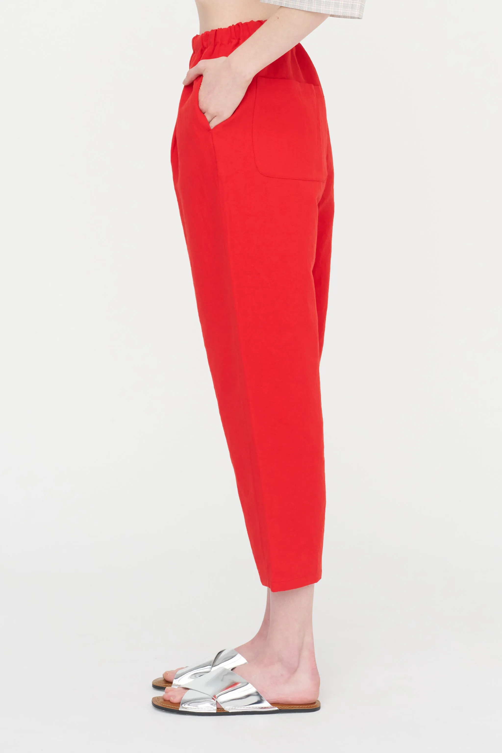 Elastic Waist Pants, Pomegranate sold by Kick Pleat product image thumbnail 4
