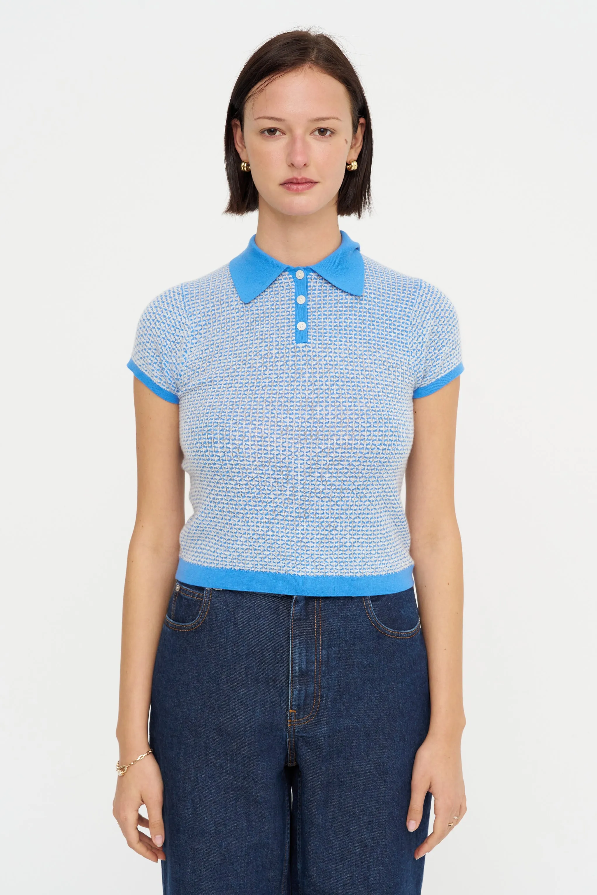 Pique Shrunken Polo, Sail Combo sold by Kick Pleat product image thumbnail 2