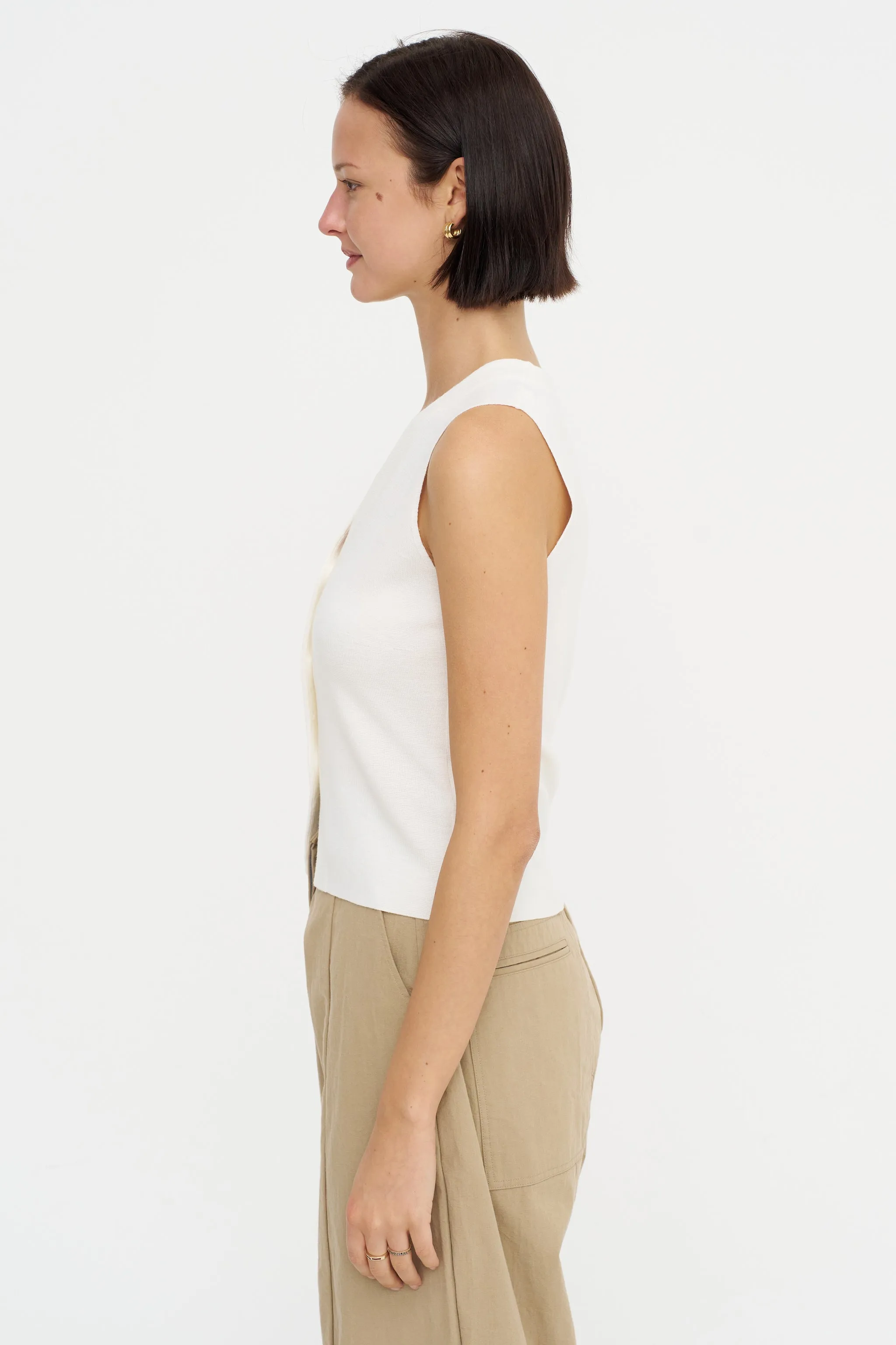 V-Neck Vest, Fleur De Sel sold by Kick Pleat product image thumbnail 3