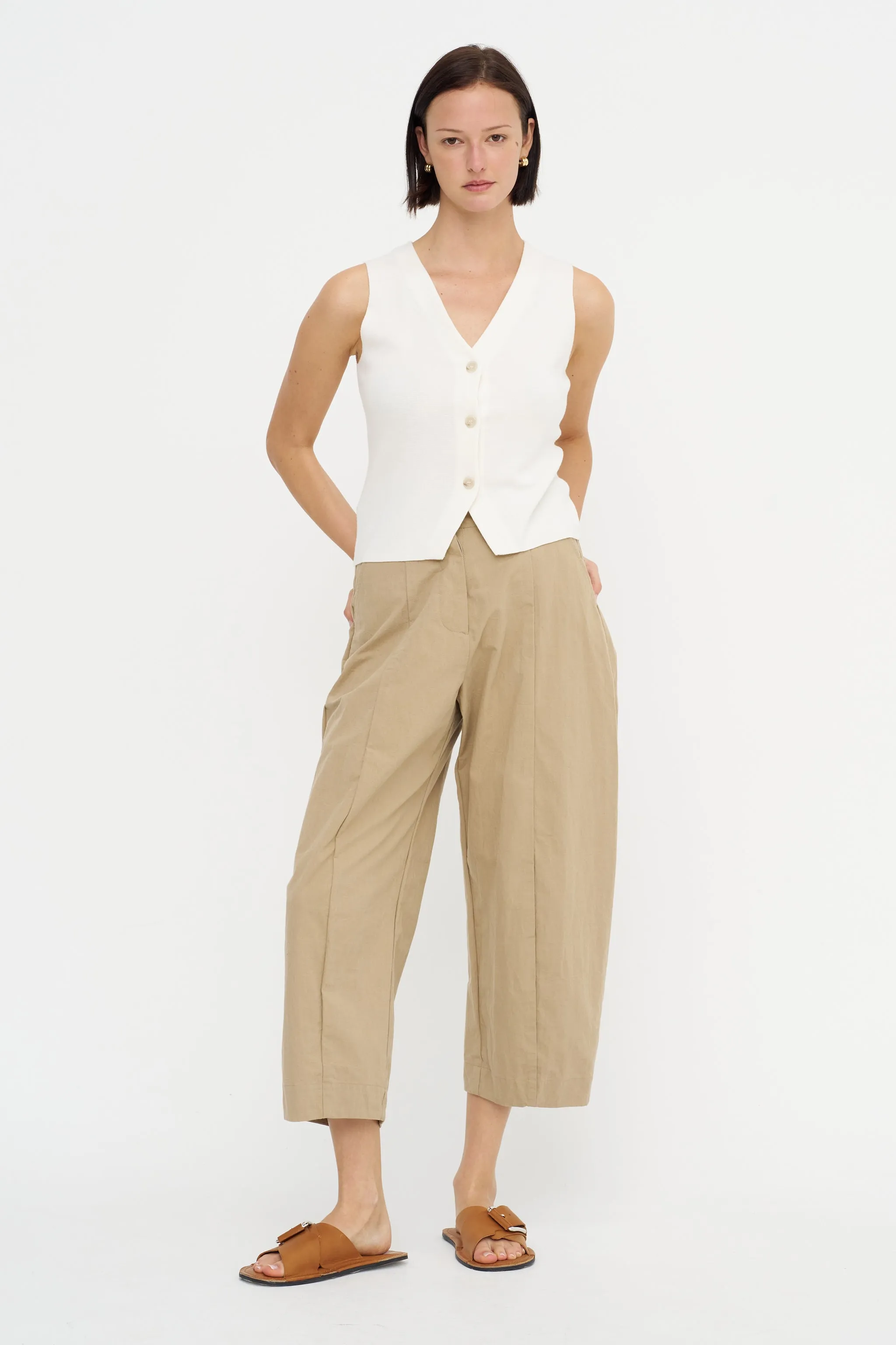 V-Neck Vest, Fleur De Sel sold by Kick Pleat