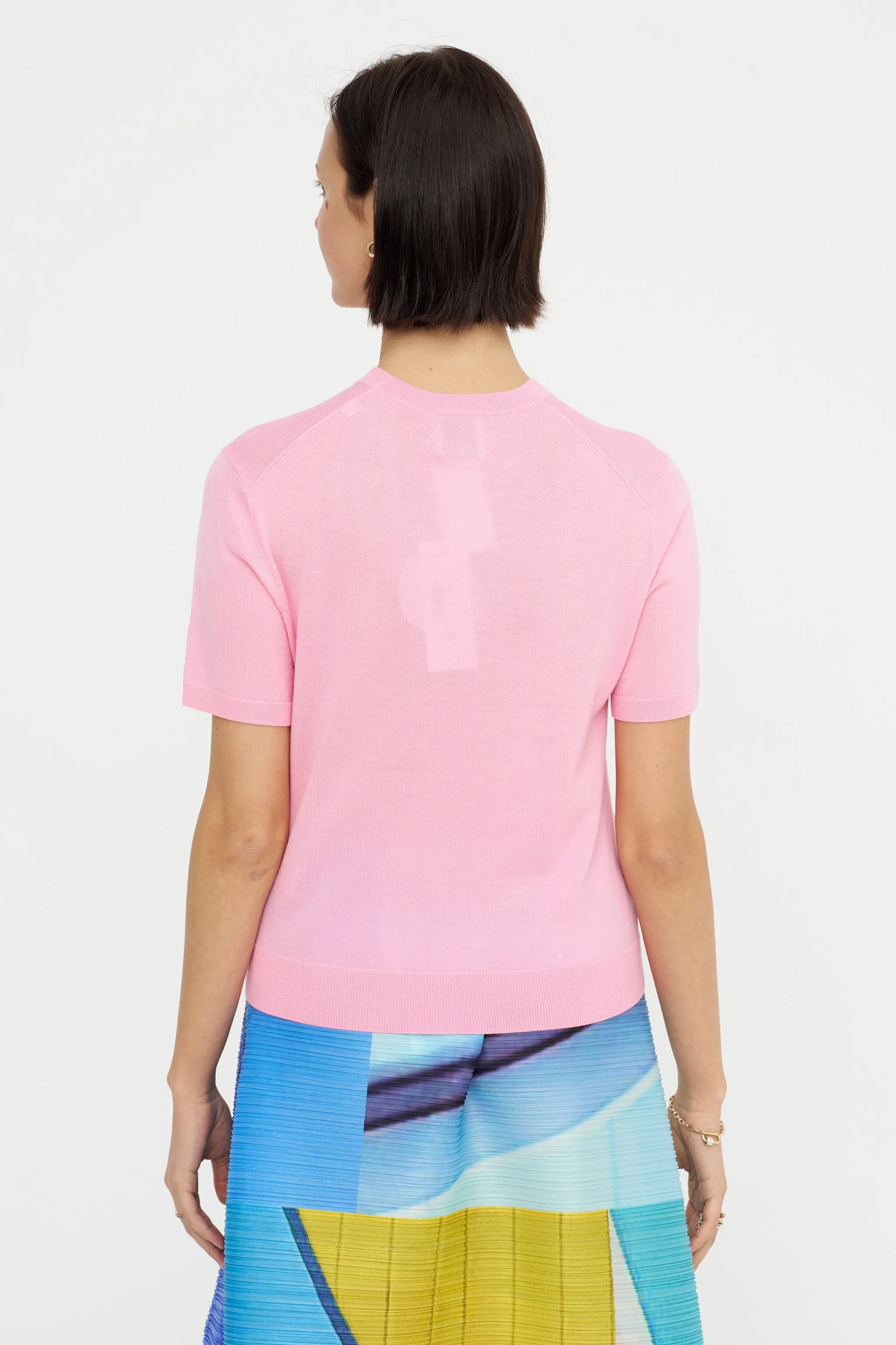 Short Sleeve Sweater, Pink sold by Kick Pleat product image thumbnail 4
