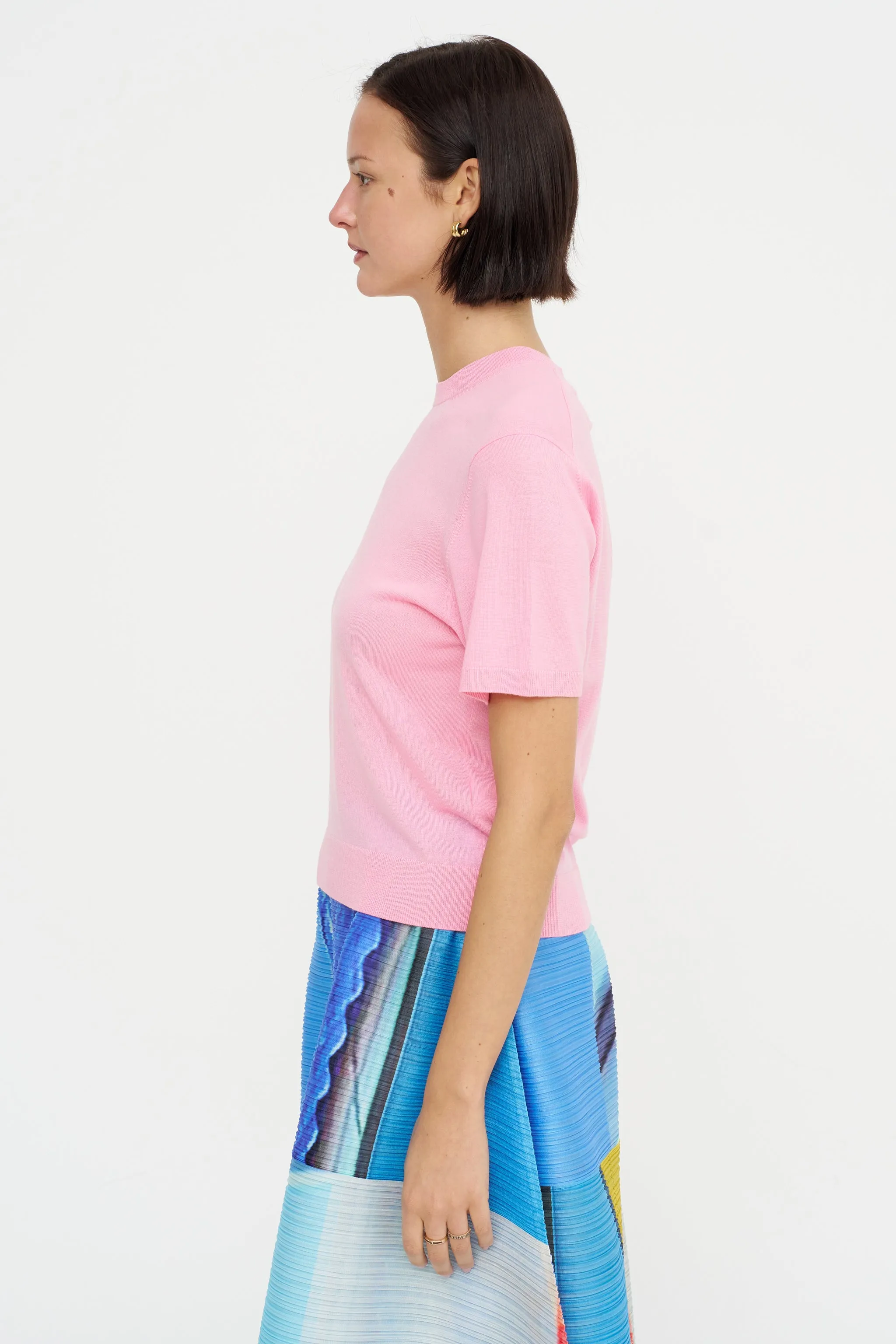 Short Sleeve Sweater, Pink sold by Kick Pleat product image thumbnail 3