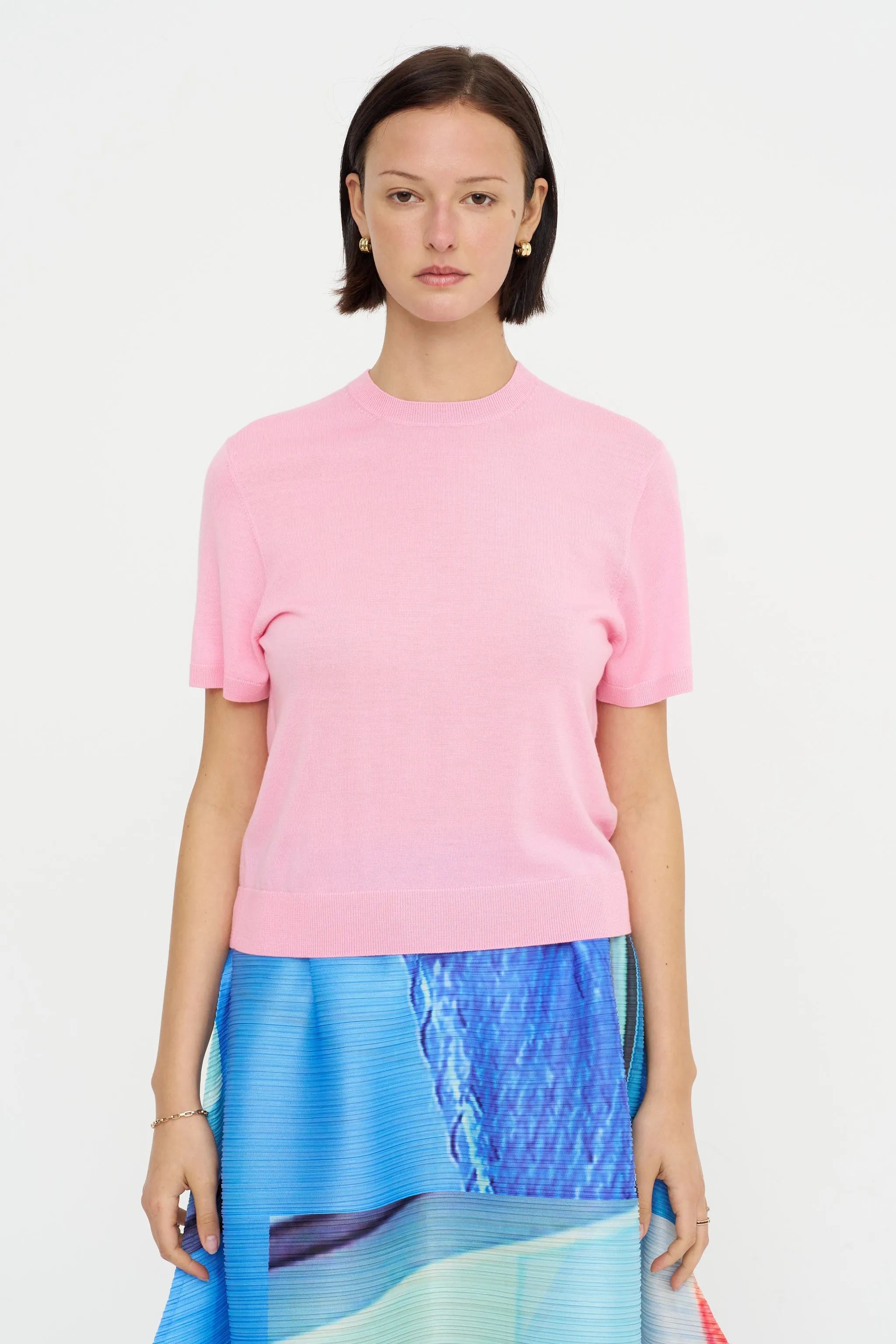 Short Sleeve Sweater, Pink sold by Kick Pleat product image thumbnail 2