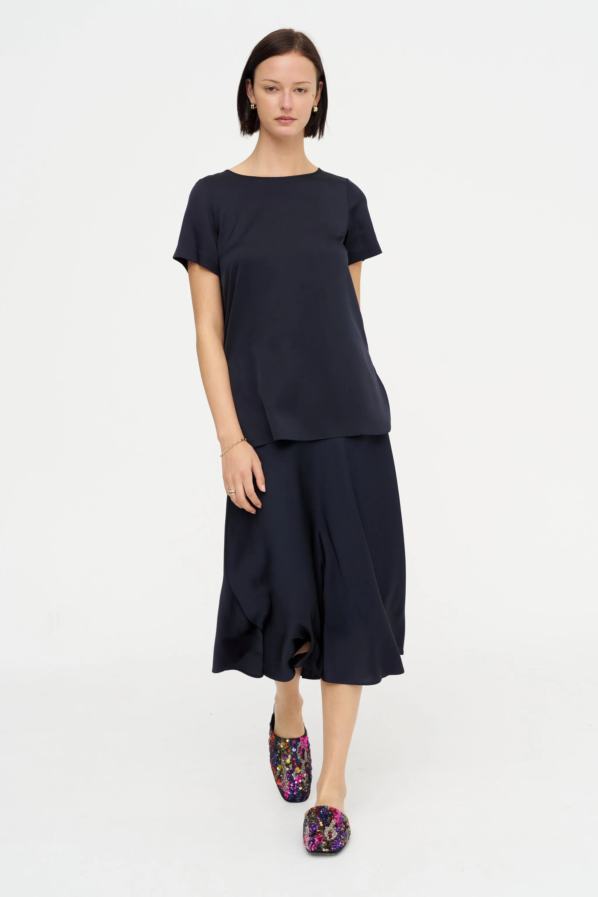 Scoop Hemline Top, Deep Night sold by Kick Pleat