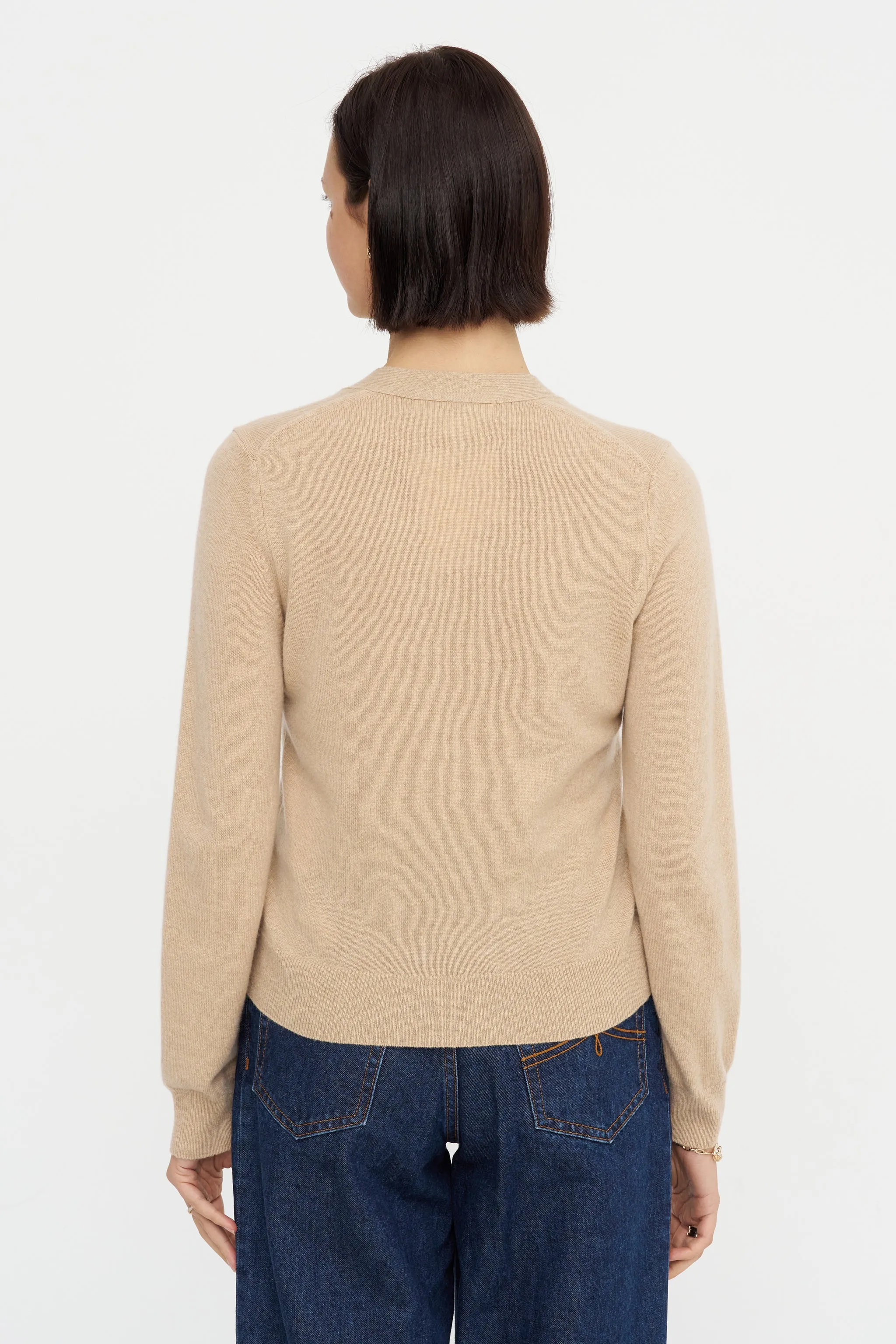 Long Sleeve Cardigan, Beige sold by Kick Pleat product image thumbnail 4