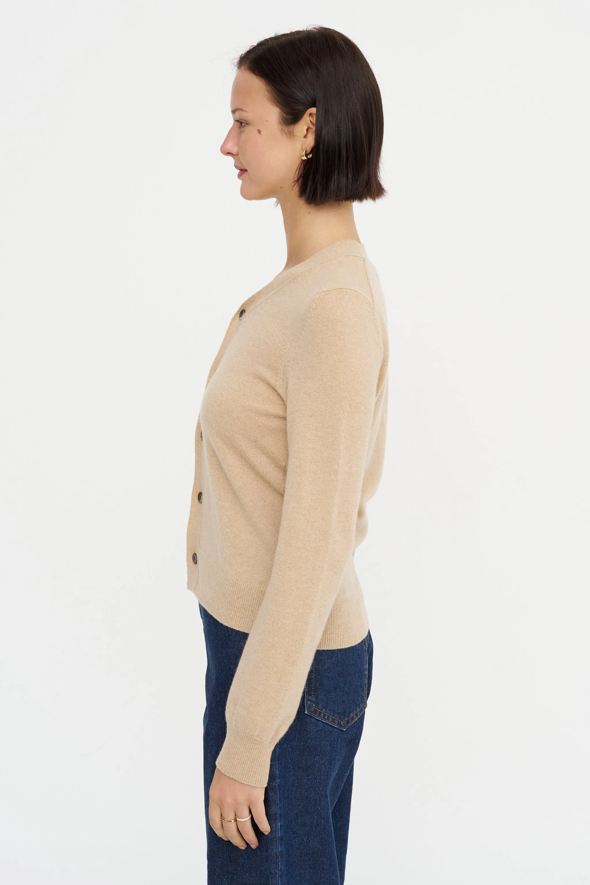 Long Sleeve Cardigan, Beige sold by Kick Pleat product image thumbnail 3