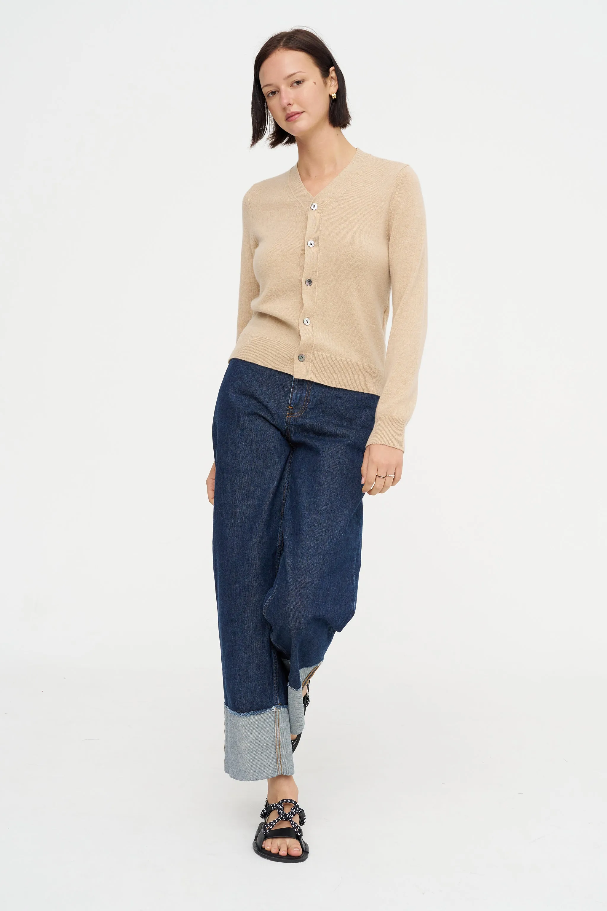 Long Sleeve Cardigan, Beige sold by Kick Pleat product image thumbnail 5