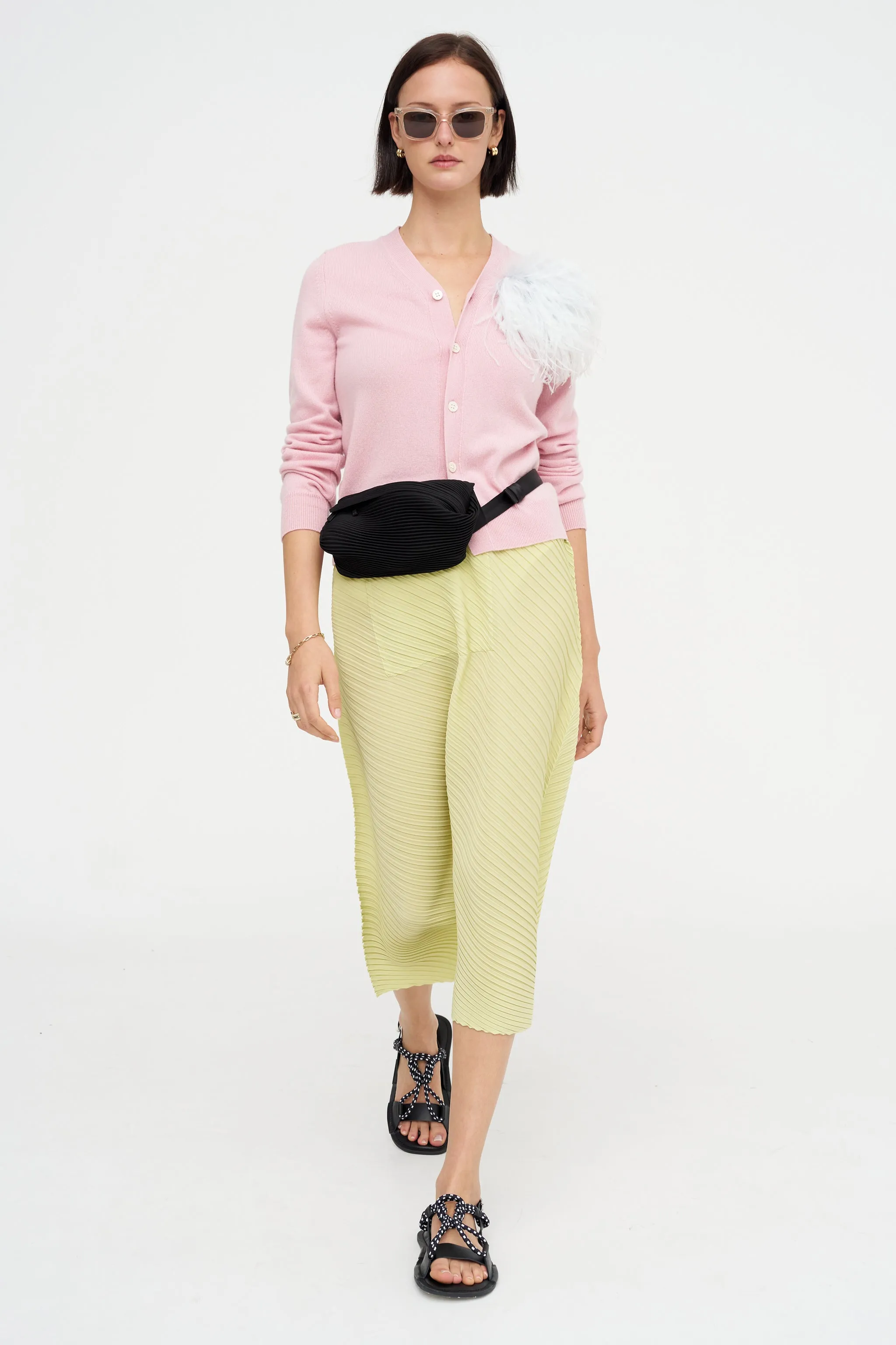 Long Sleeve Cardigan, Pink sold by Kick Pleat product image thumbnail 2
