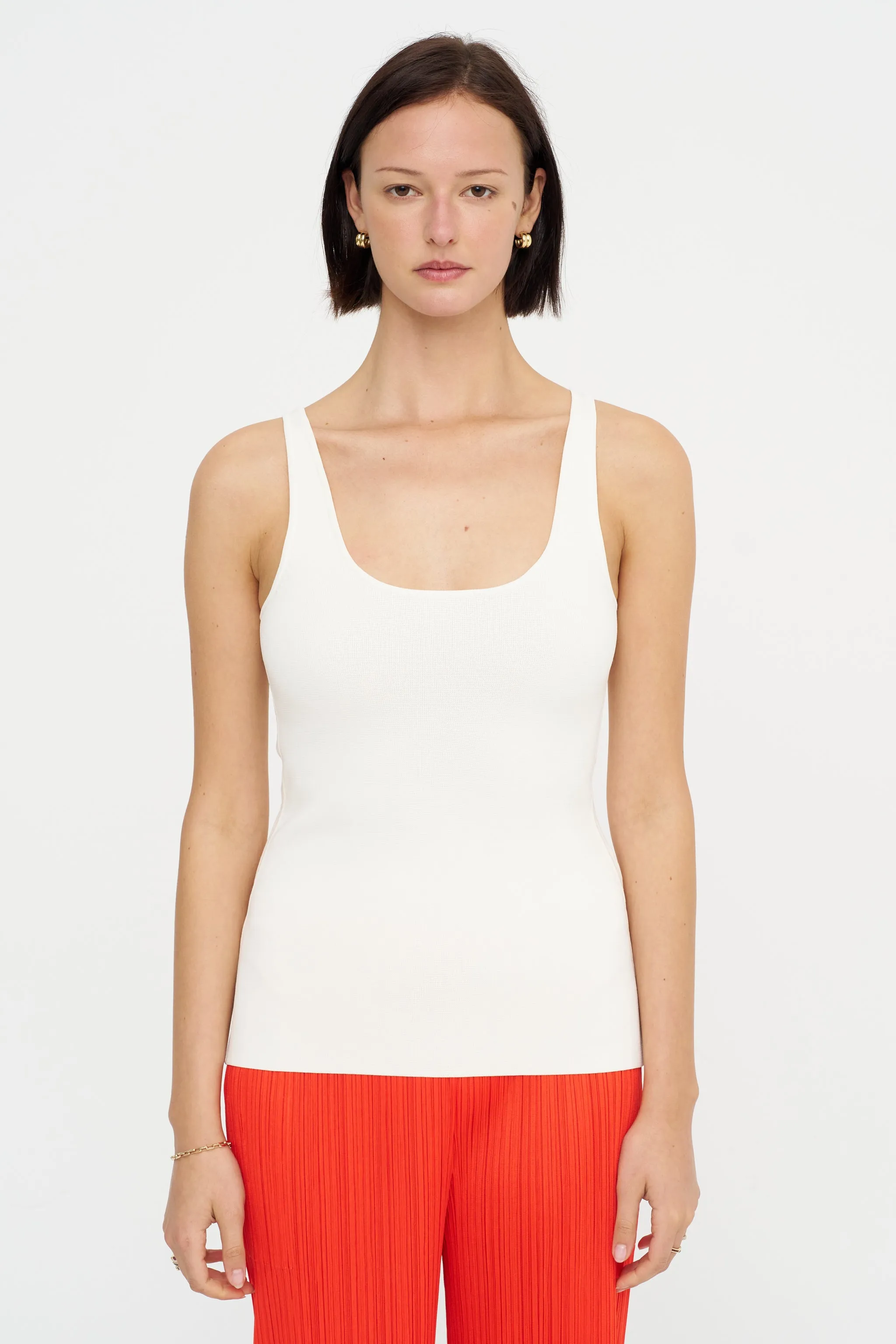 Compact Knit Tank, White sold by Kick Pleat product image thumbnail 3