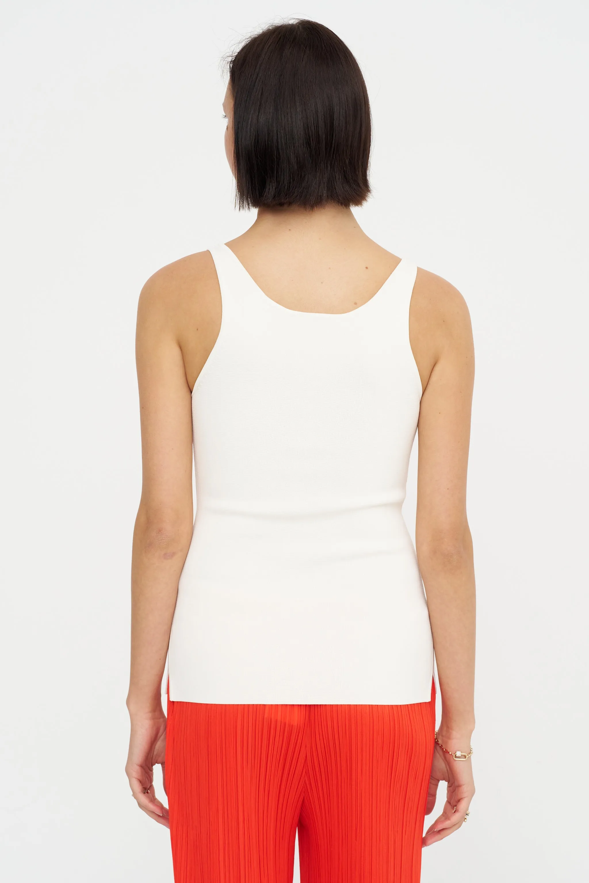 Compact Knit Tank, White sold by Kick Pleat product image thumbnail 5