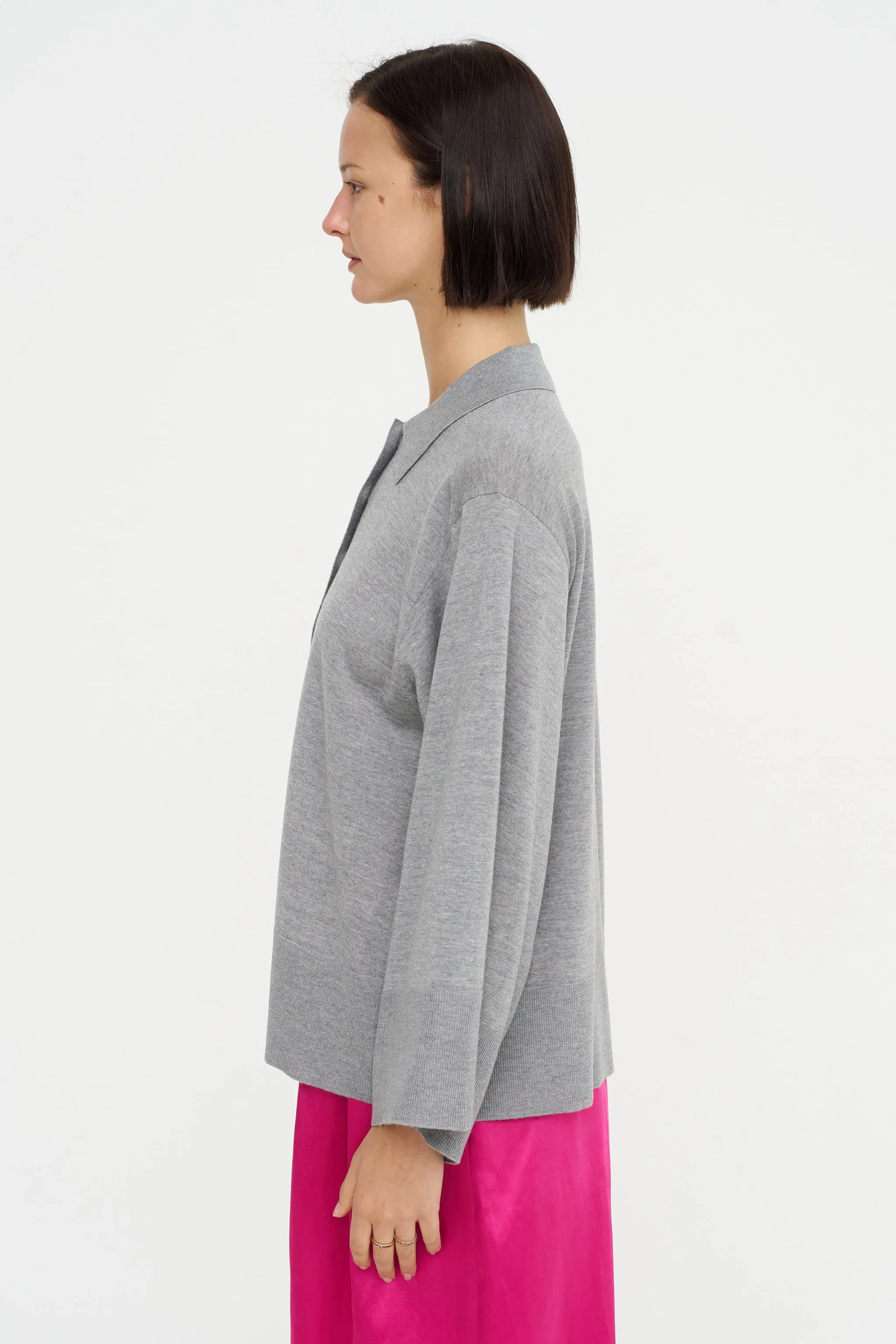 Polo Sweater, Grey sold by Kick Pleat product image thumbnail 3