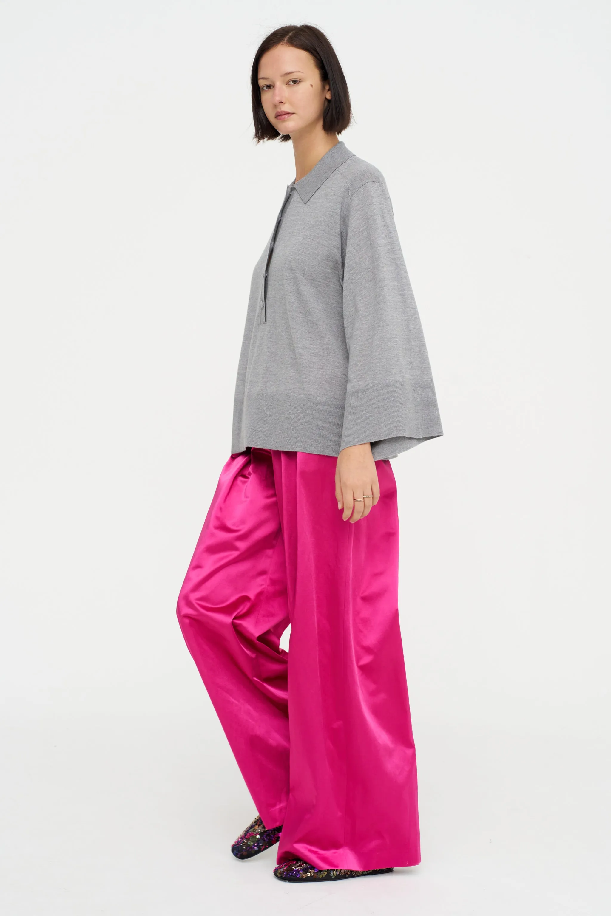 Polo Sweater, Grey sold by Kick Pleat