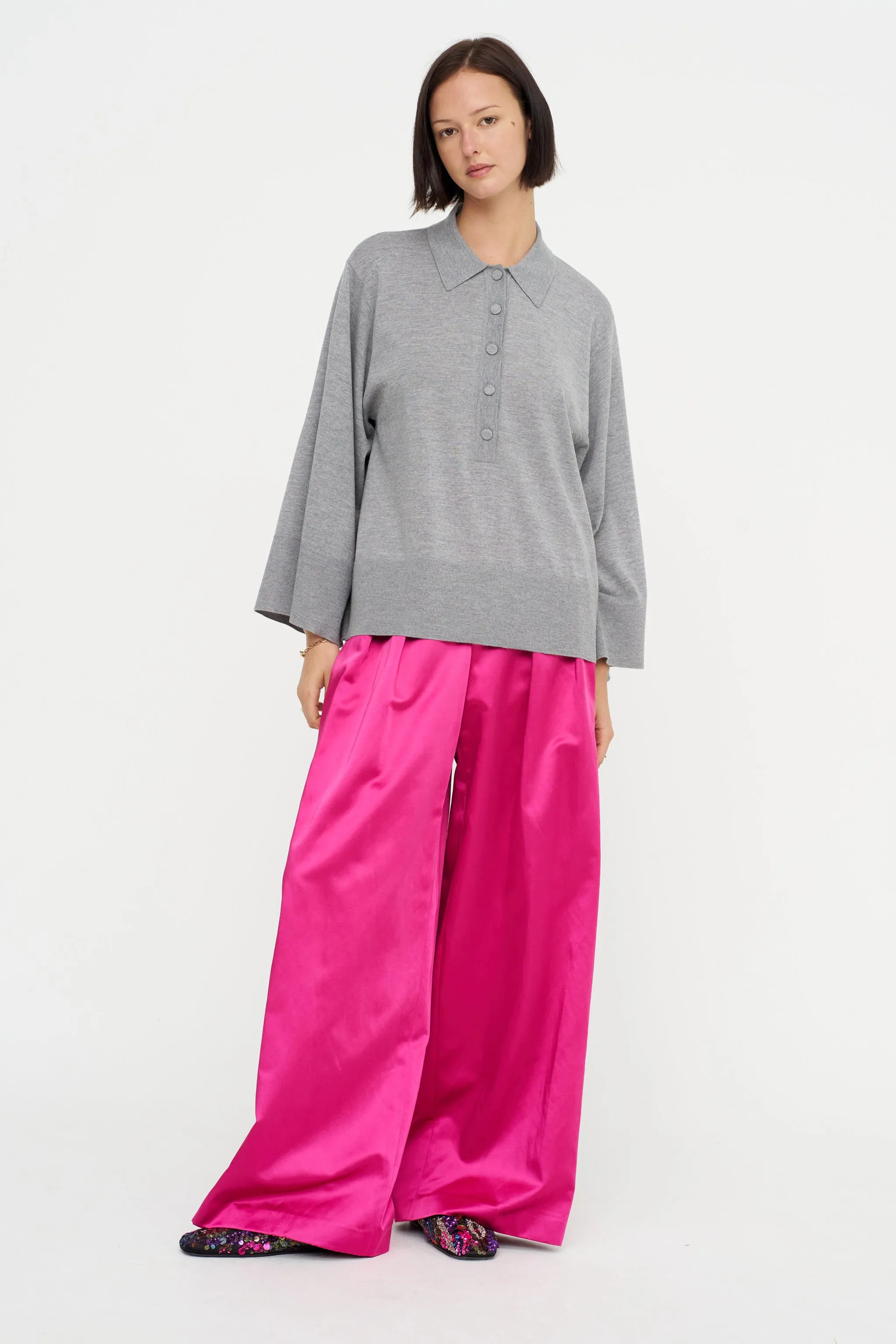 Polo Sweater, Grey sold by Kick Pleat product image thumbnail 5