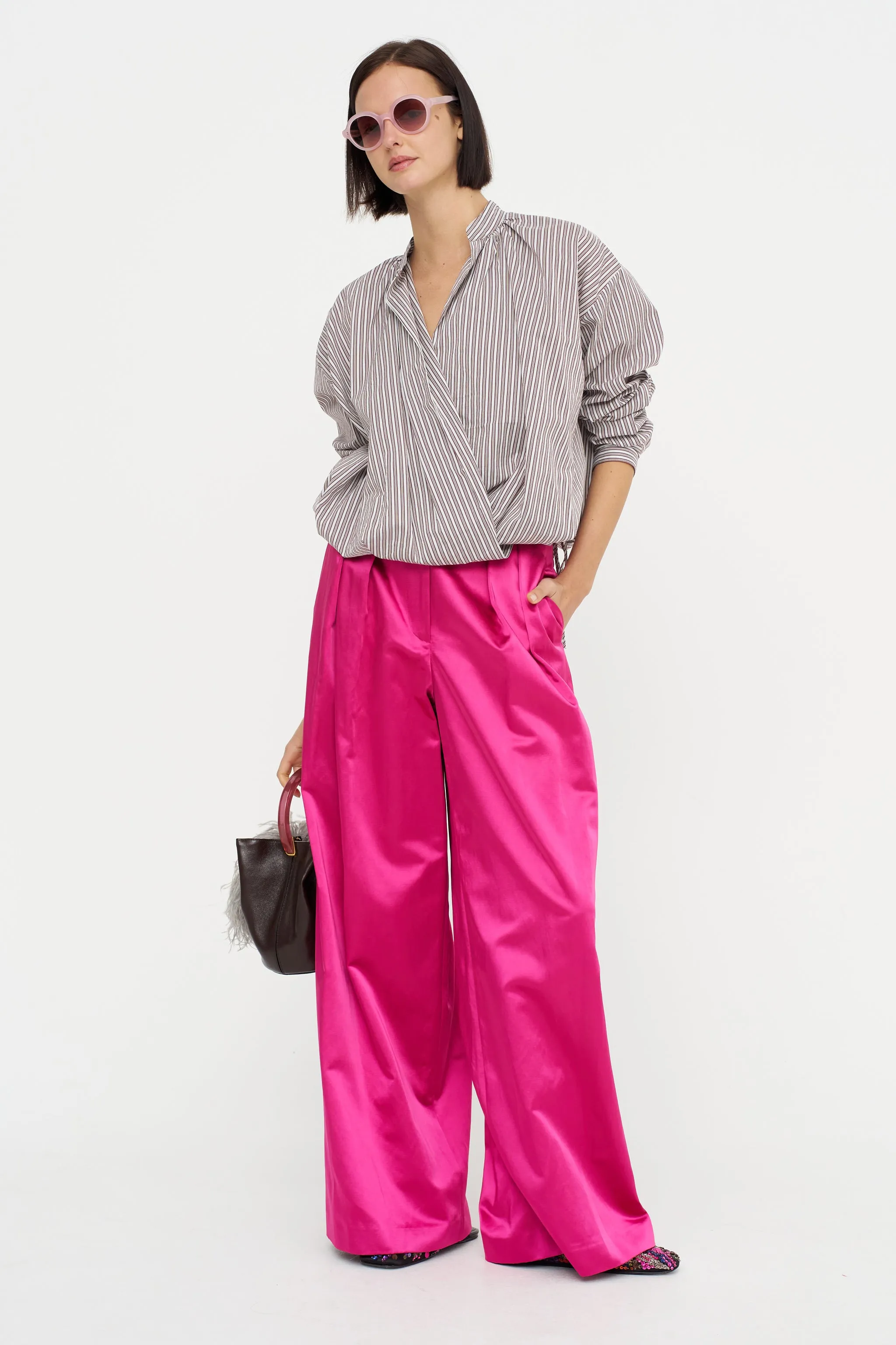 Stripe Blouse, Brown sold by Kick Pleat