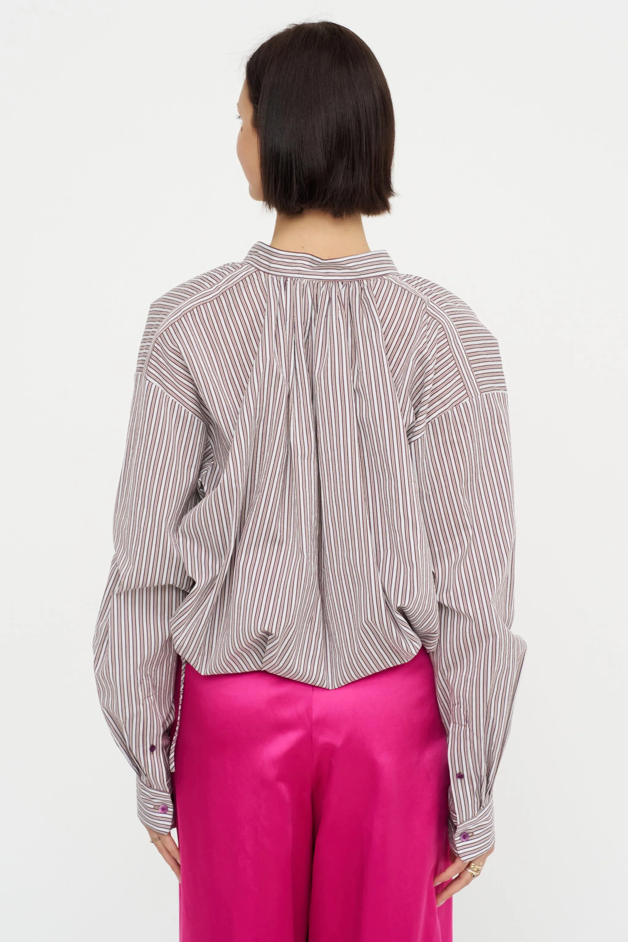 Stripe Blouse, Brown sold by Kick Pleat product image thumbnail 5