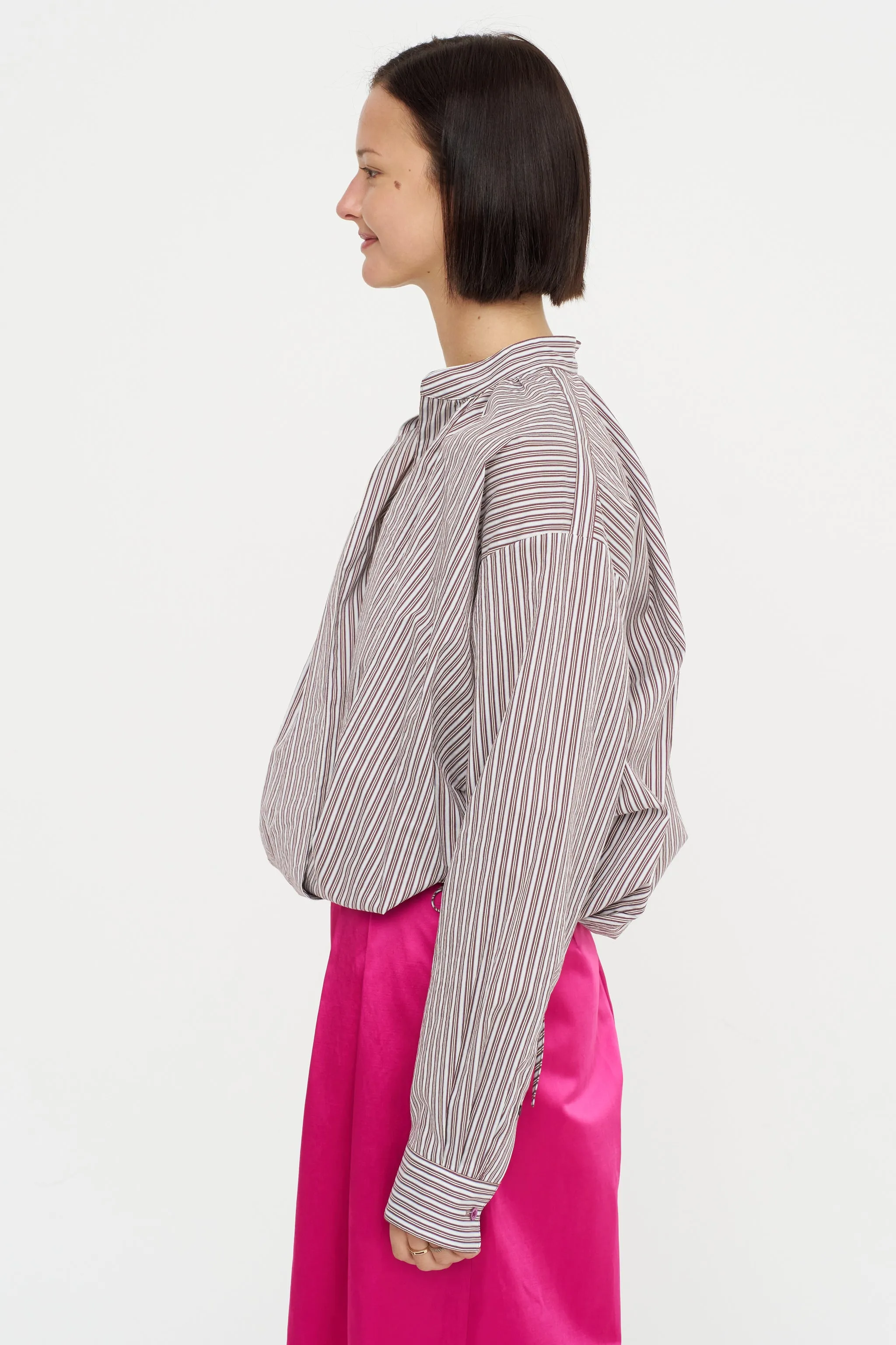 Stripe Blouse, Brown sold by Kick Pleat product image thumbnail 4