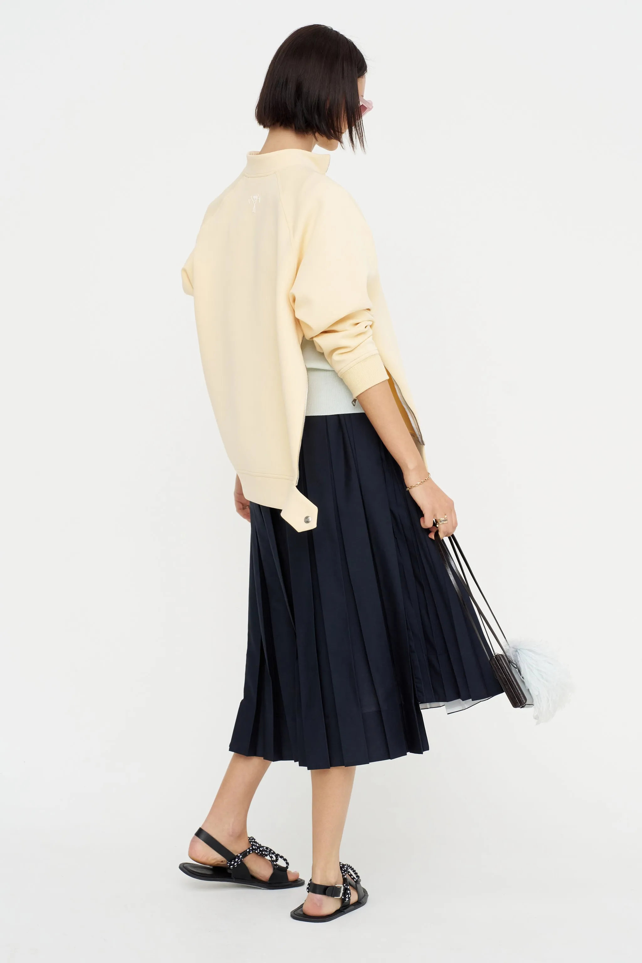 Pleated Midi Skirt, Blue Black sold by Kick Pleat product image thumbnail 5