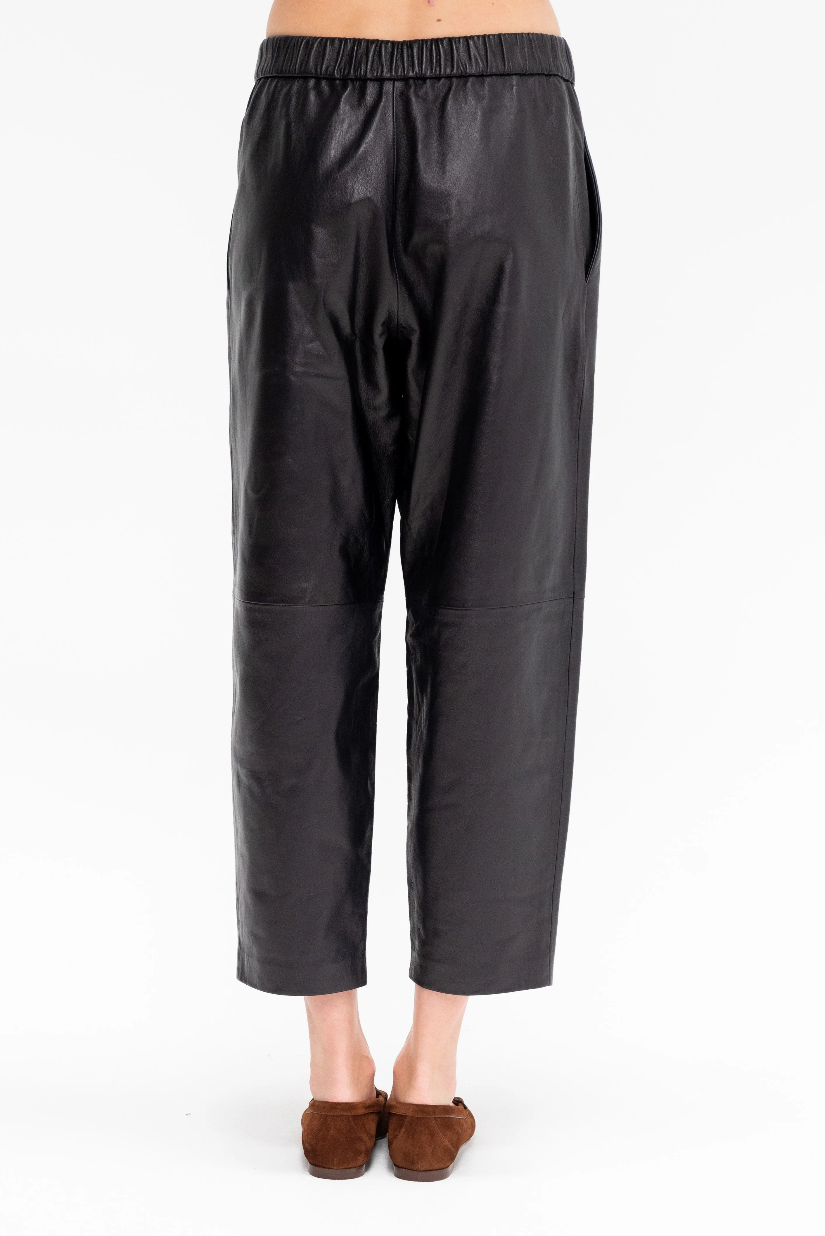 Leather Carrot Pants, Midnight sold by Kick Pleat product image thumbnail 4