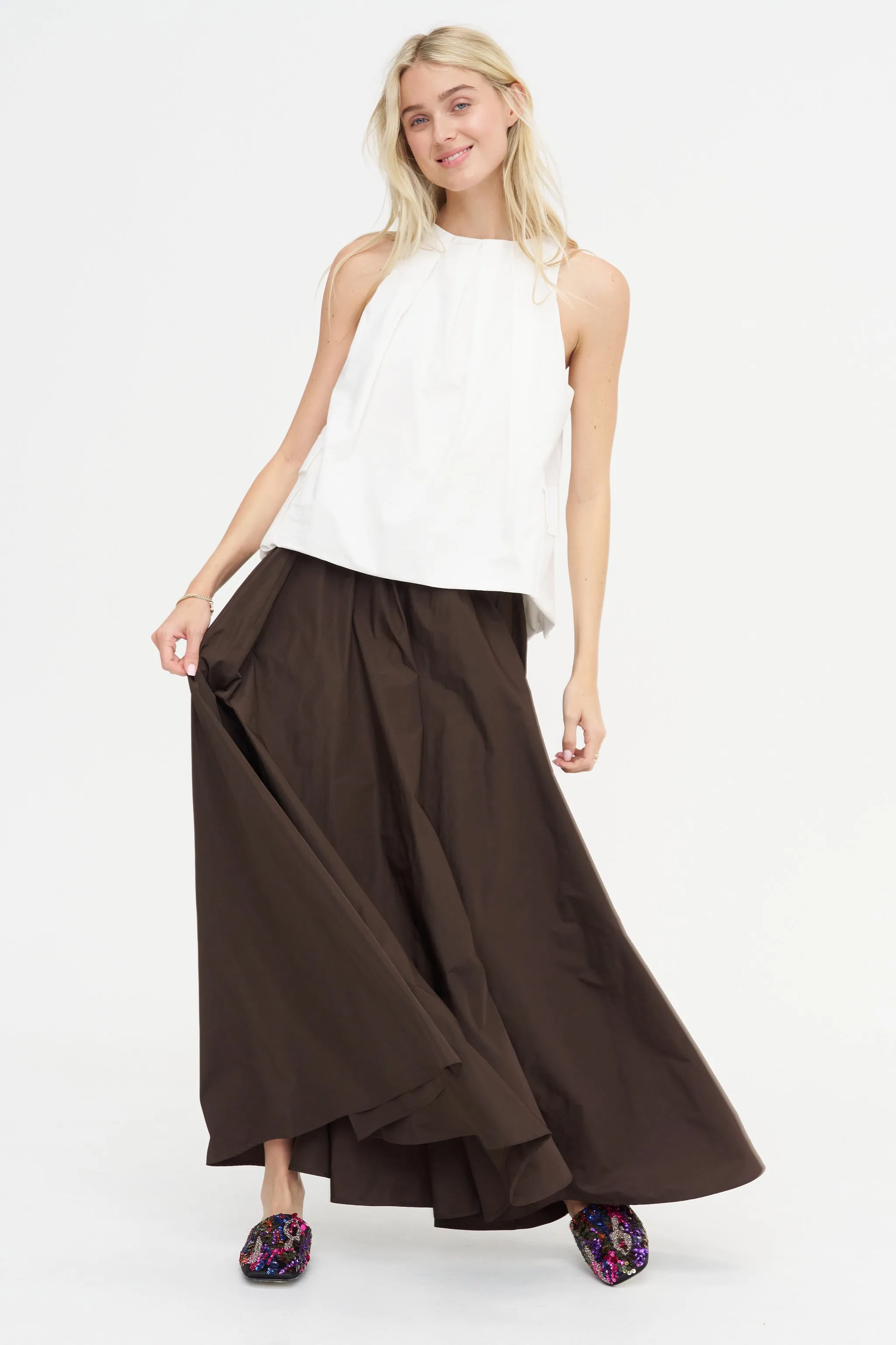 A-Line Skirt, Marrone sold by Kick Pleat product image thumbnail 2