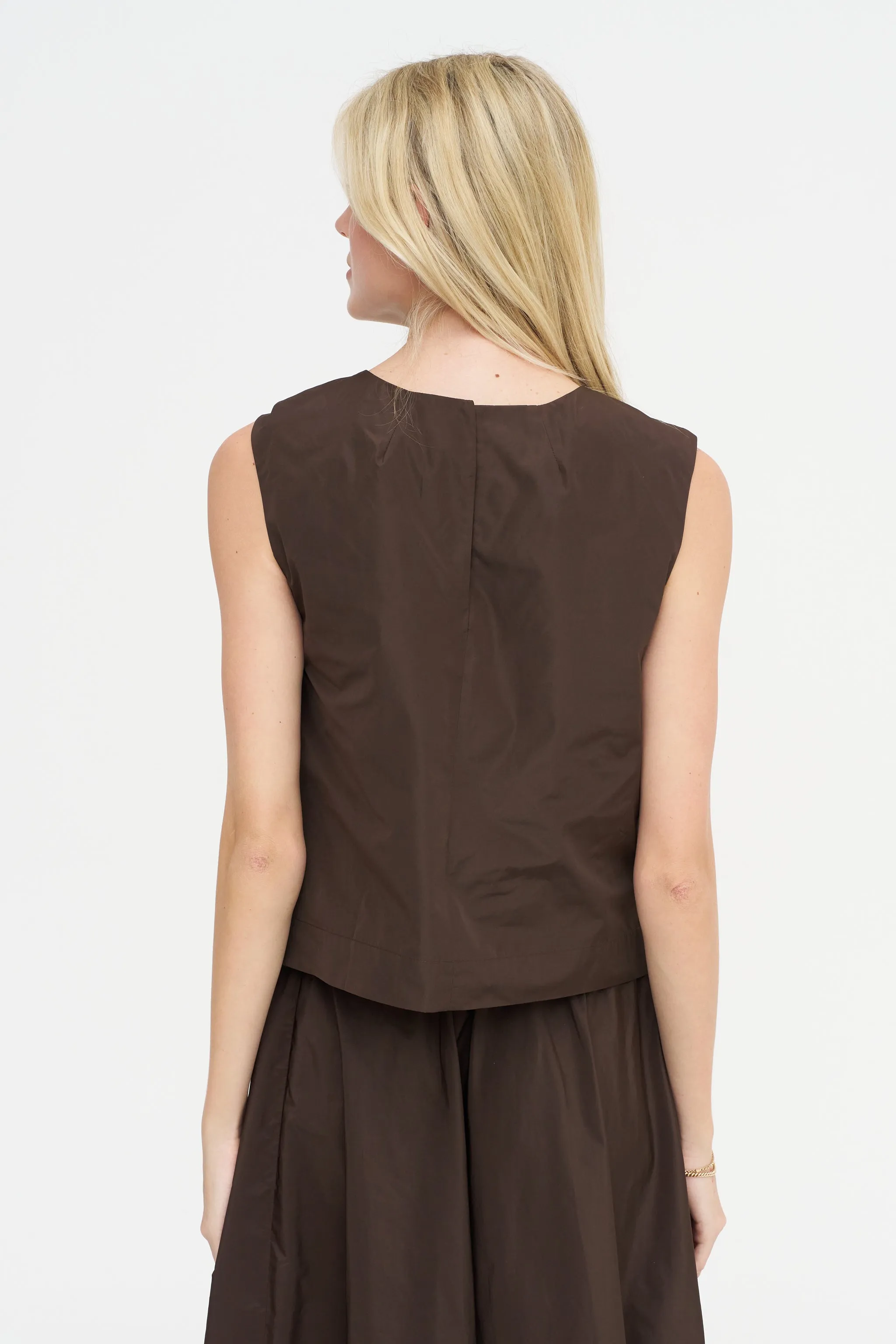 Cropped Blouse, Marrone sold by Kick Pleat product image thumbnail 5