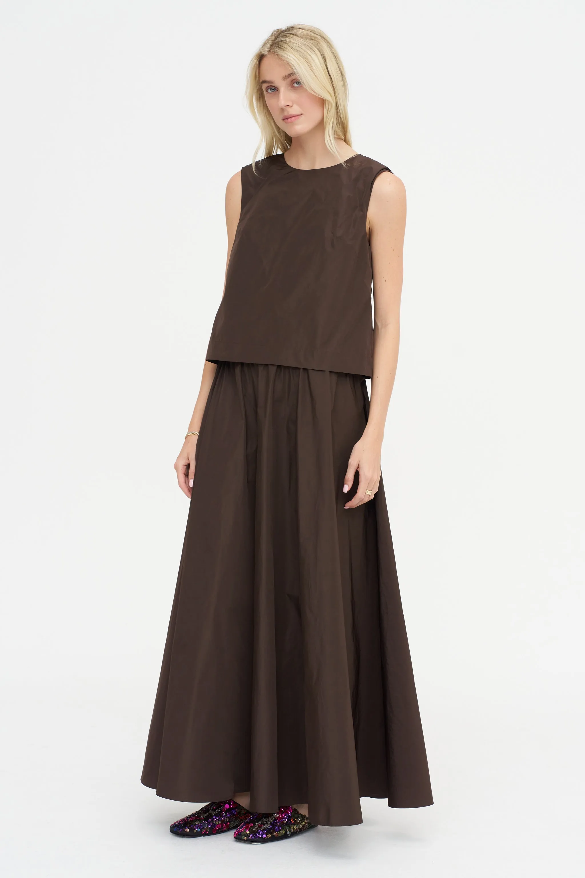 Cropped Blouse, Marrone sold by Kick Pleat product image thumbnail 2